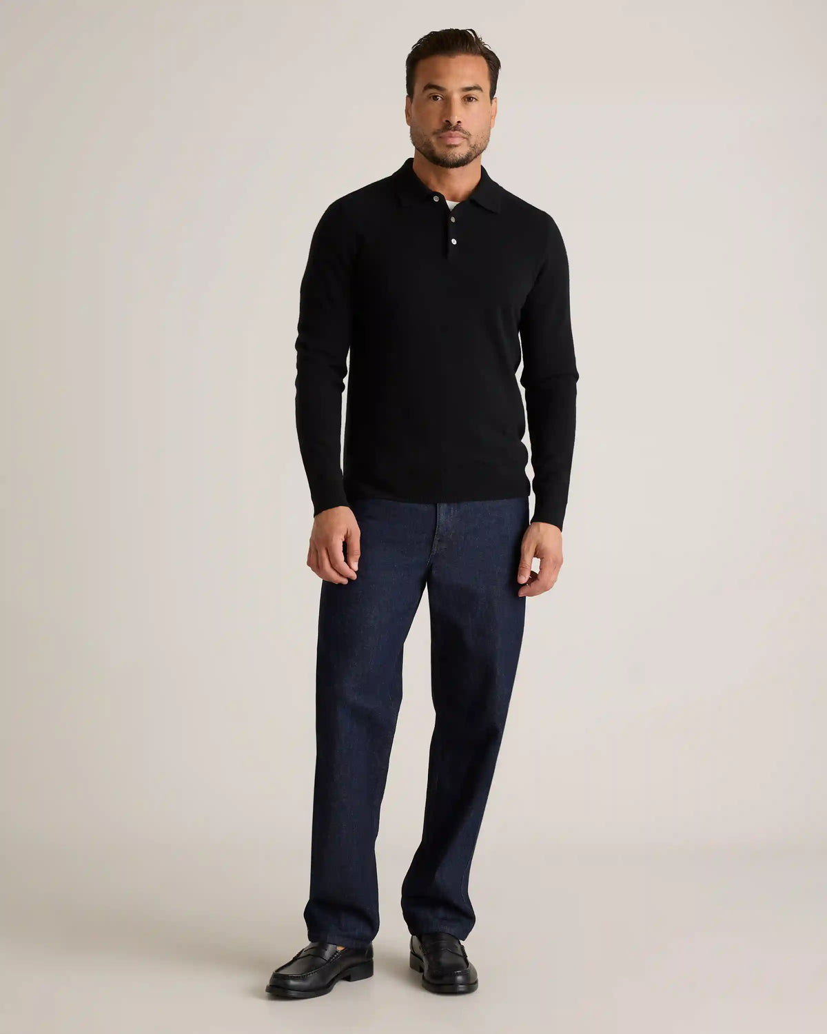 Mongolian Cashmere Polo Sweater