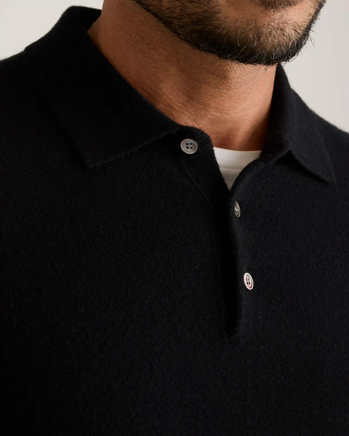 Mongolian Cashmere Polo Sweater