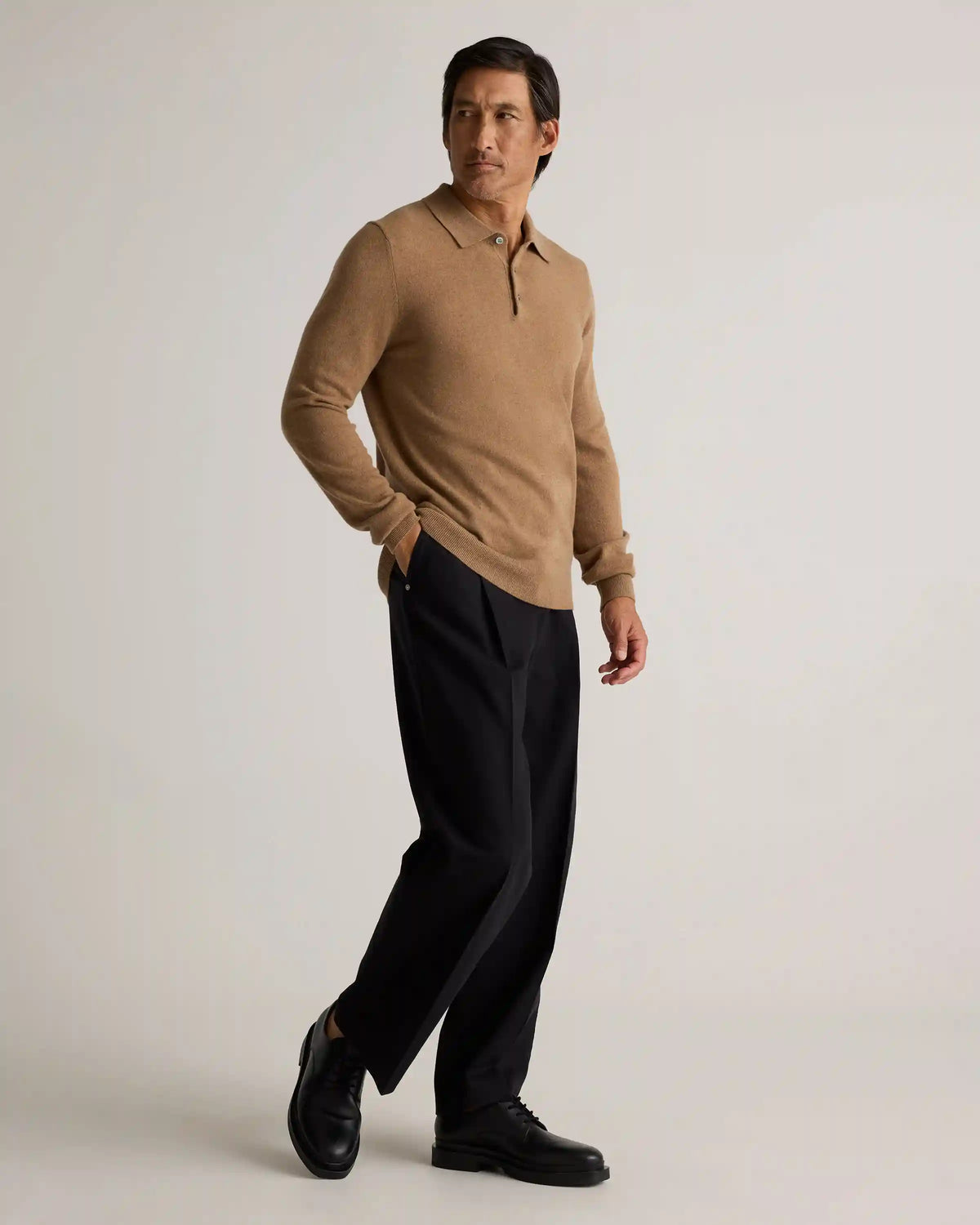 Mongolian Cashmere Polo Sweater