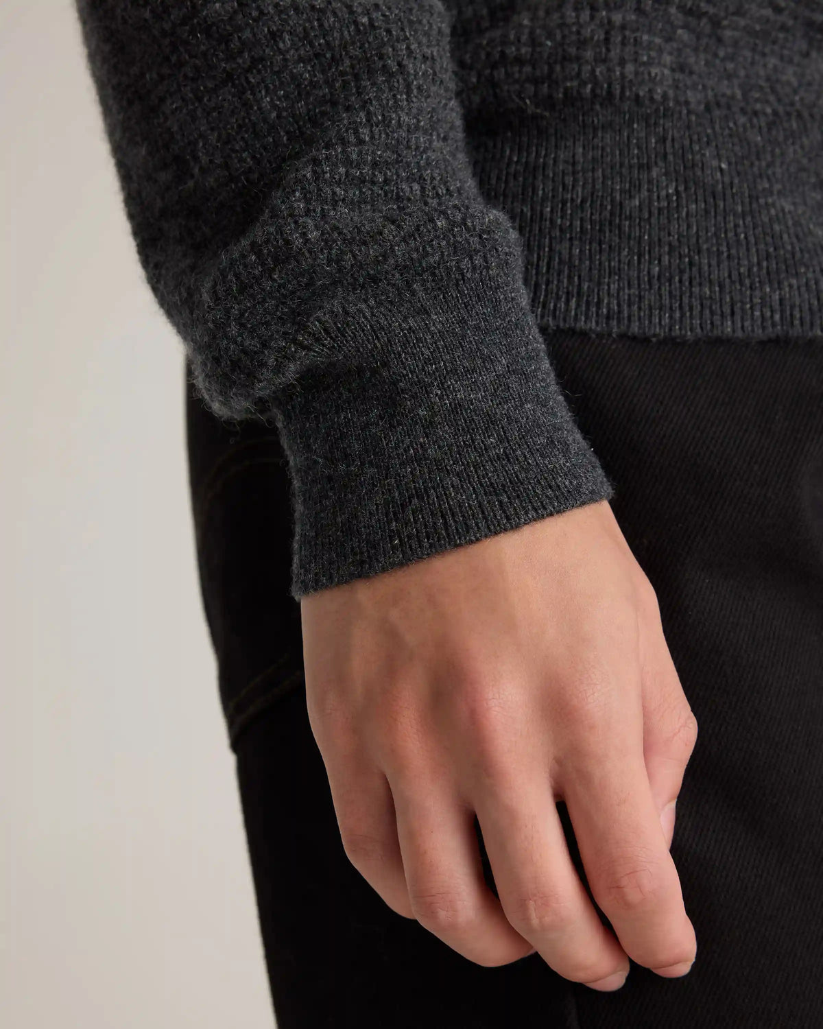Mongolian Cashmere Waffle Sweatshirt