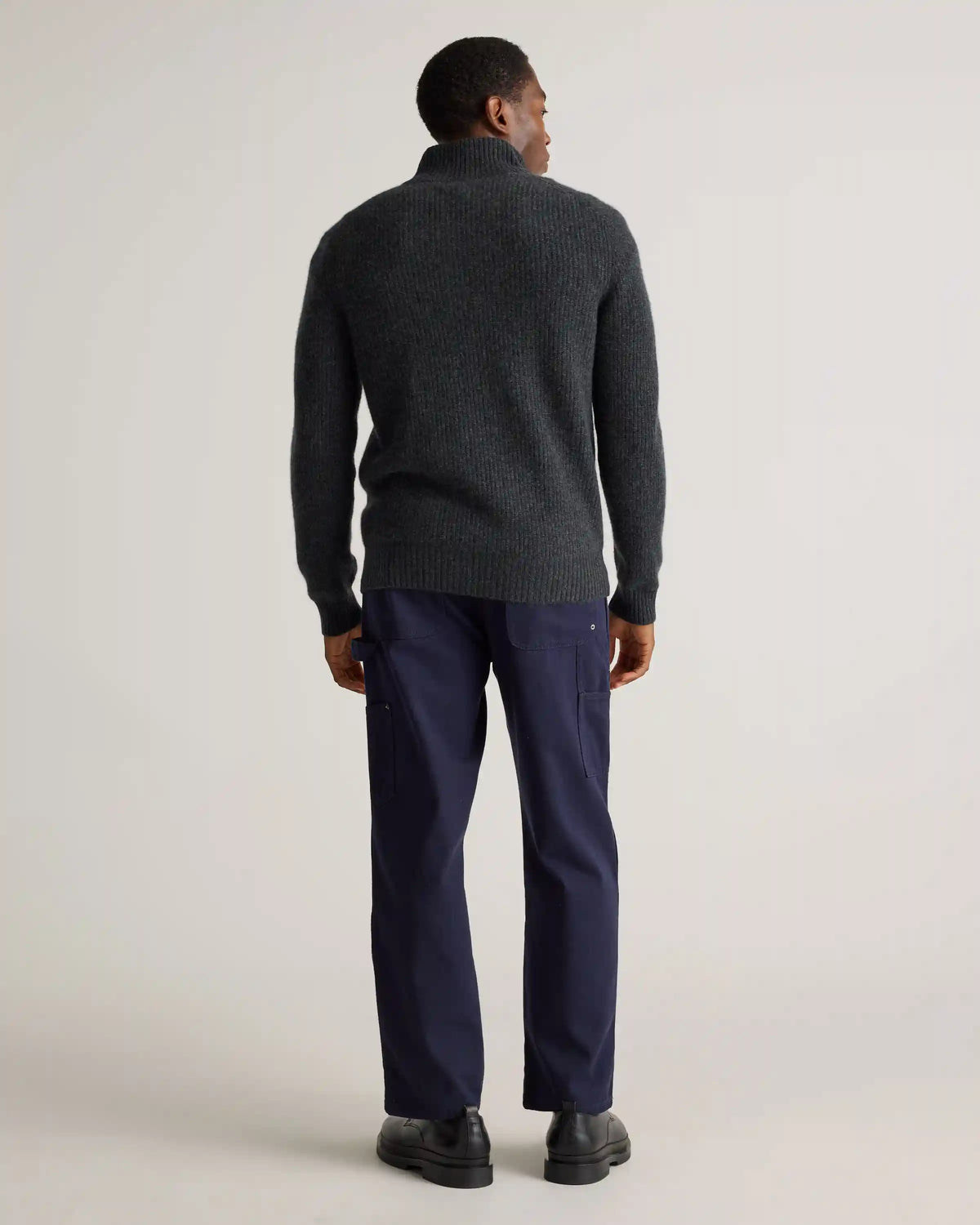 Mongolian Cashmere Fisherman Full Zip Sweater