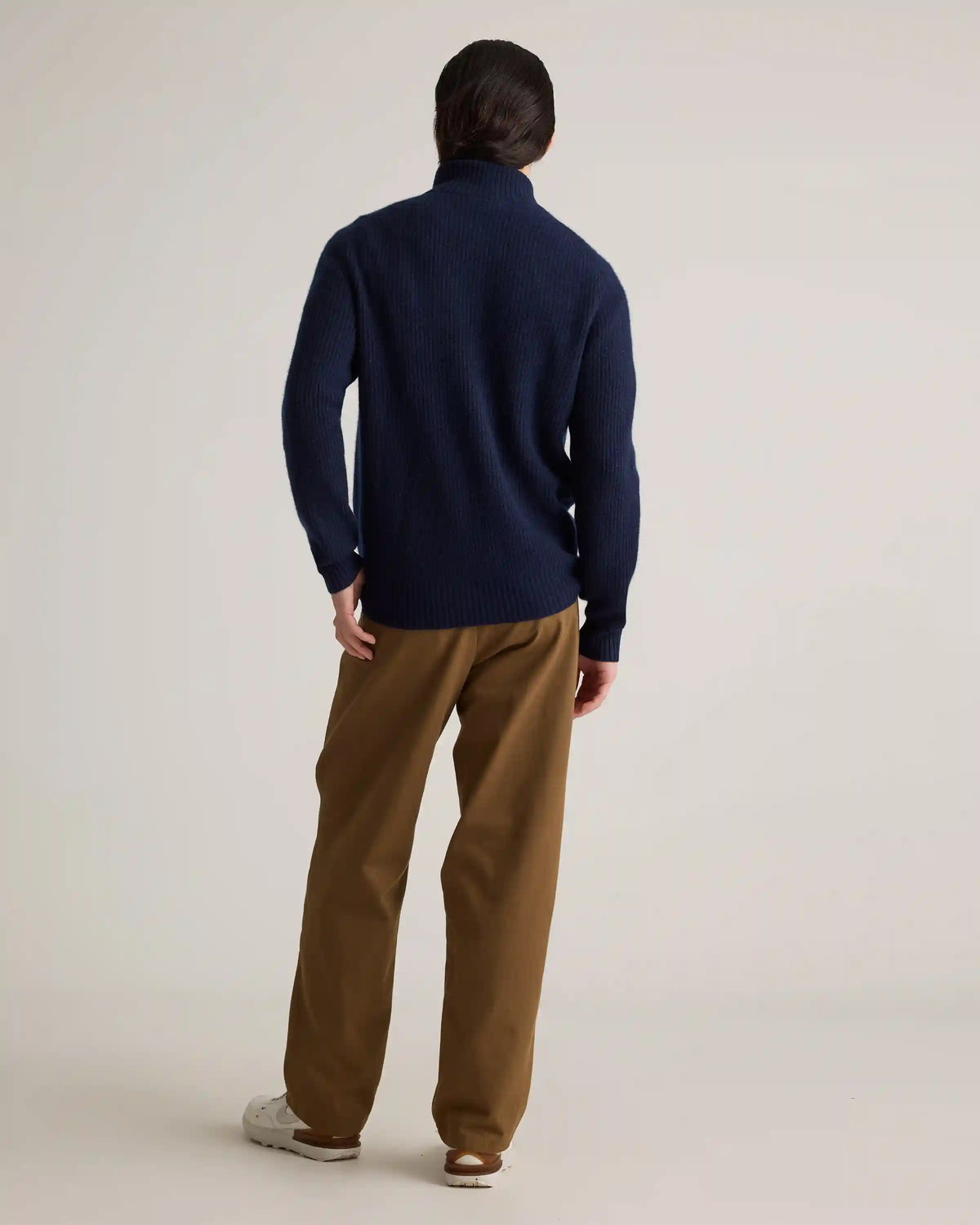 Mongolian Cashmere Fisherman Full Zip Sweater