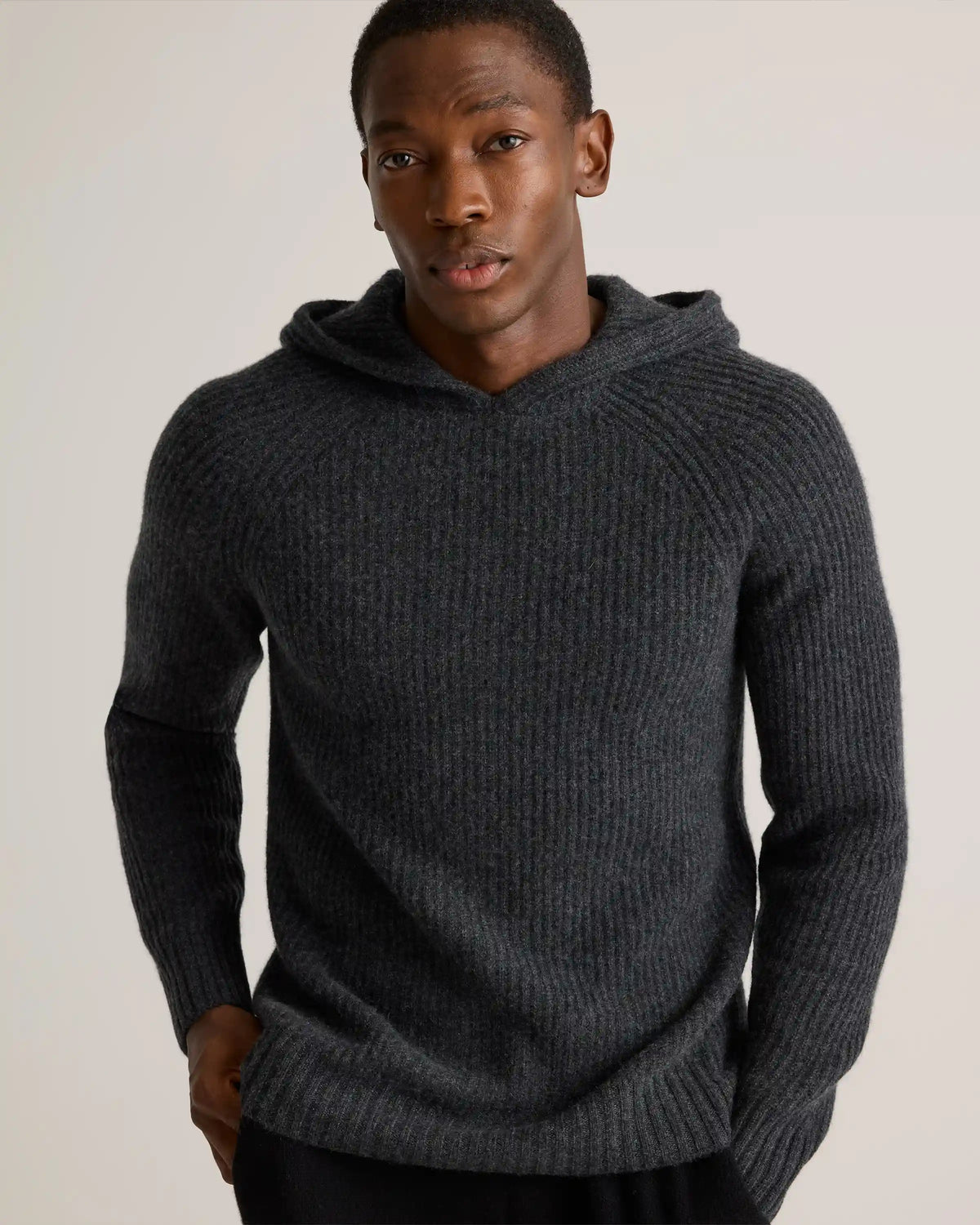 Mongolian Cashmere Fisherman Pullover Hoodie