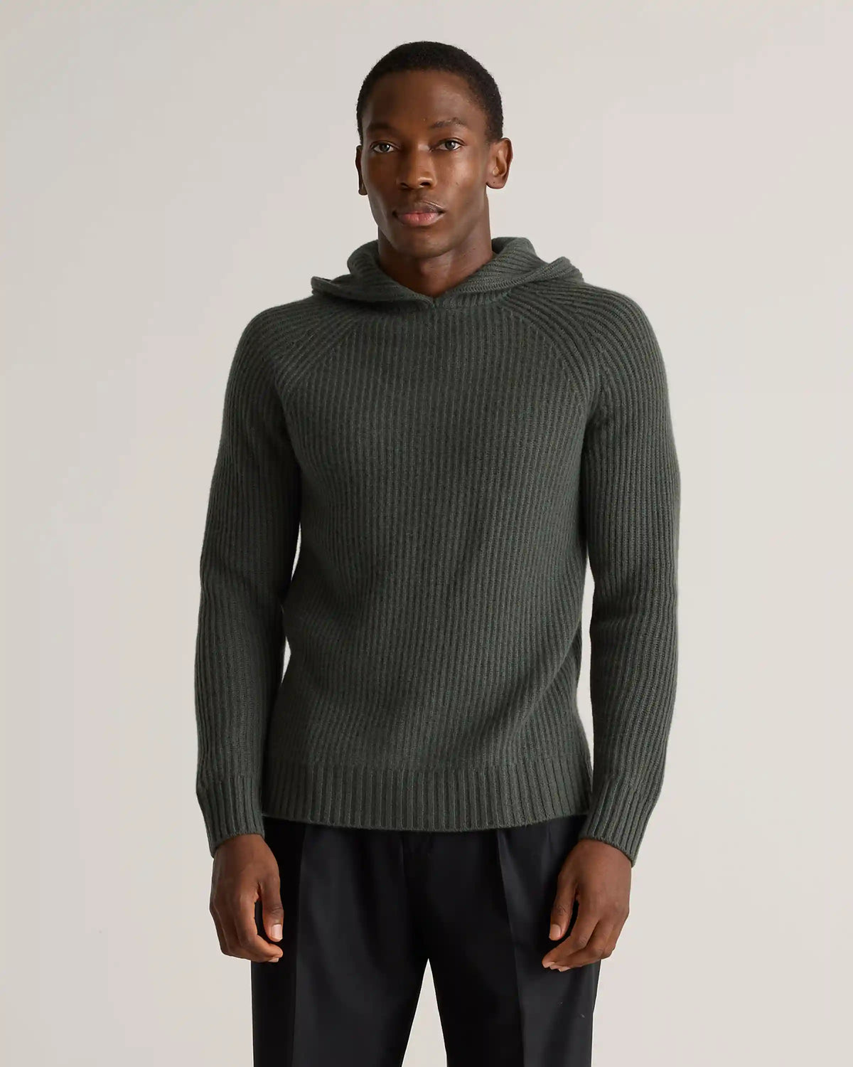 Mongolian Cashmere Fisherman Pullover Hoodie