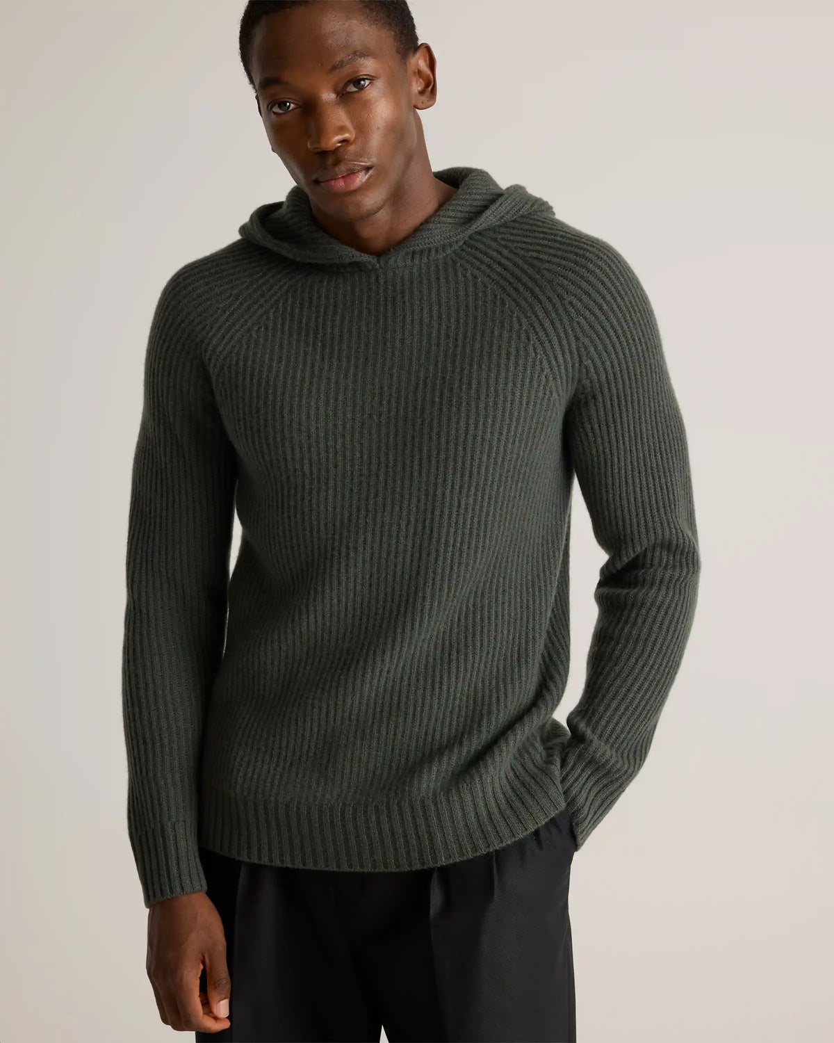 Mongolian Cashmere Fisherman Pullover Hoodie
