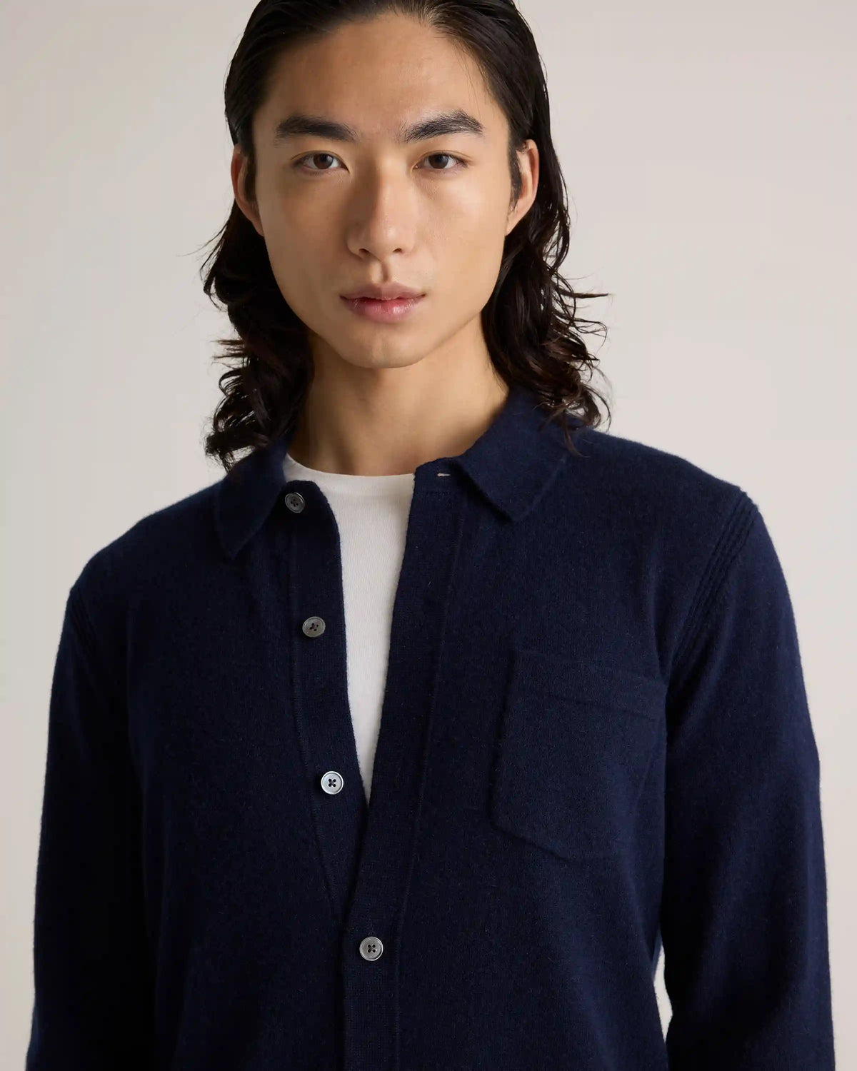 Mongolian Cashmere Button Down Sweater