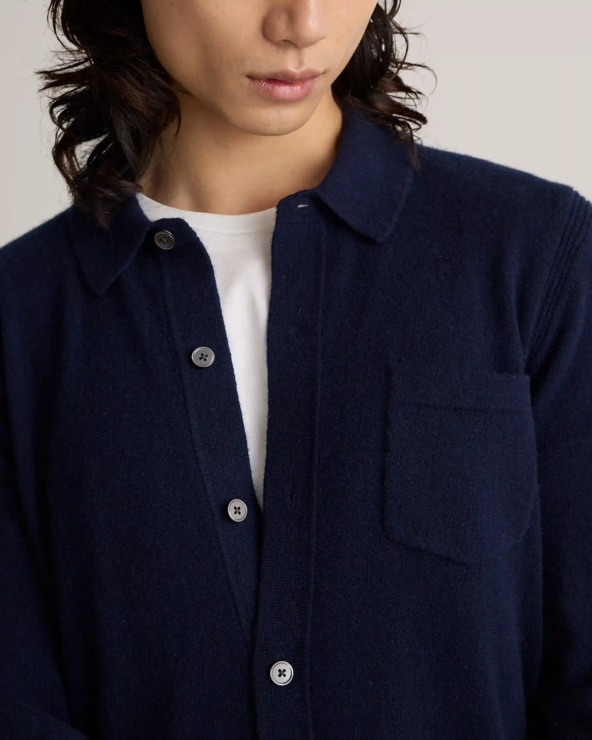 Mongolian Cashmere Button Down Sweater