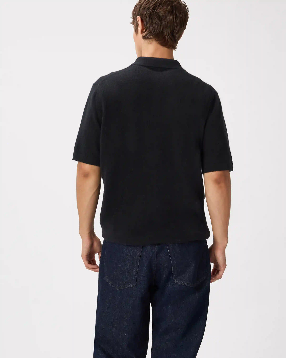 100% Mongolian Cashmere Short Sleeve Polo Sweater