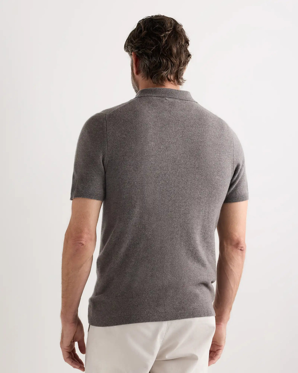 100% Mongolian Cashmere Short Sleeve Polo Sweater