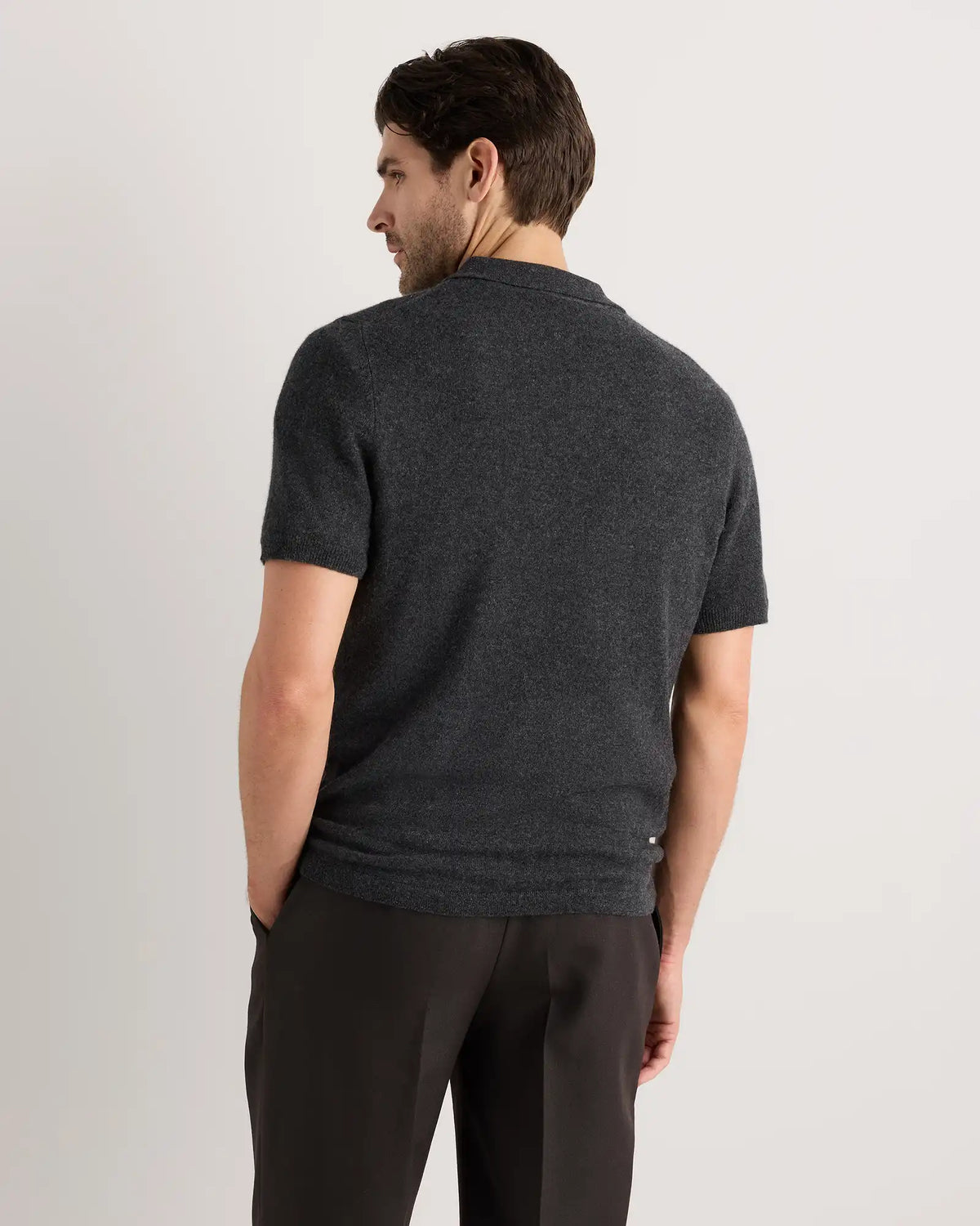 100% Mongolian Cashmere Short Sleeve Polo Sweater