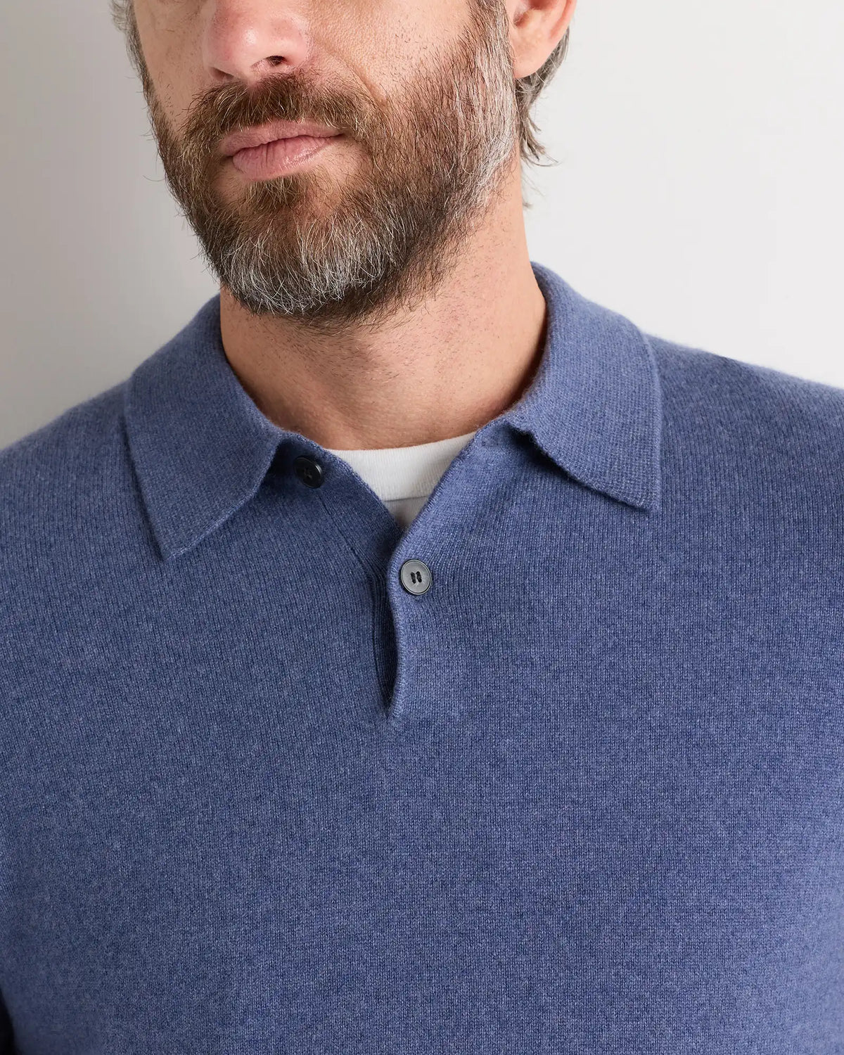 100% Mongolian Cashmere Short Sleeve Polo Sweater