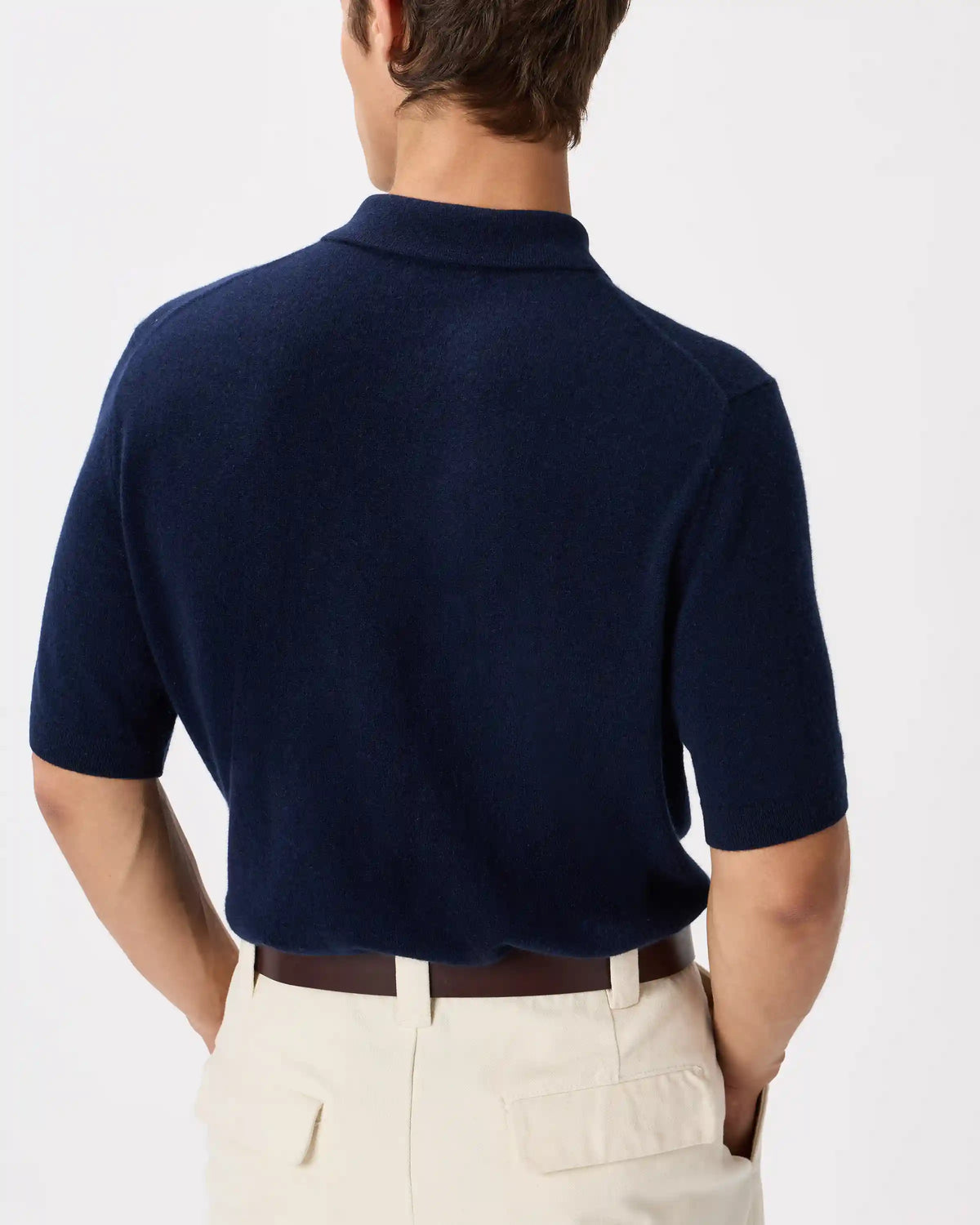 100% Mongolian Cashmere Short Sleeve Polo Sweater