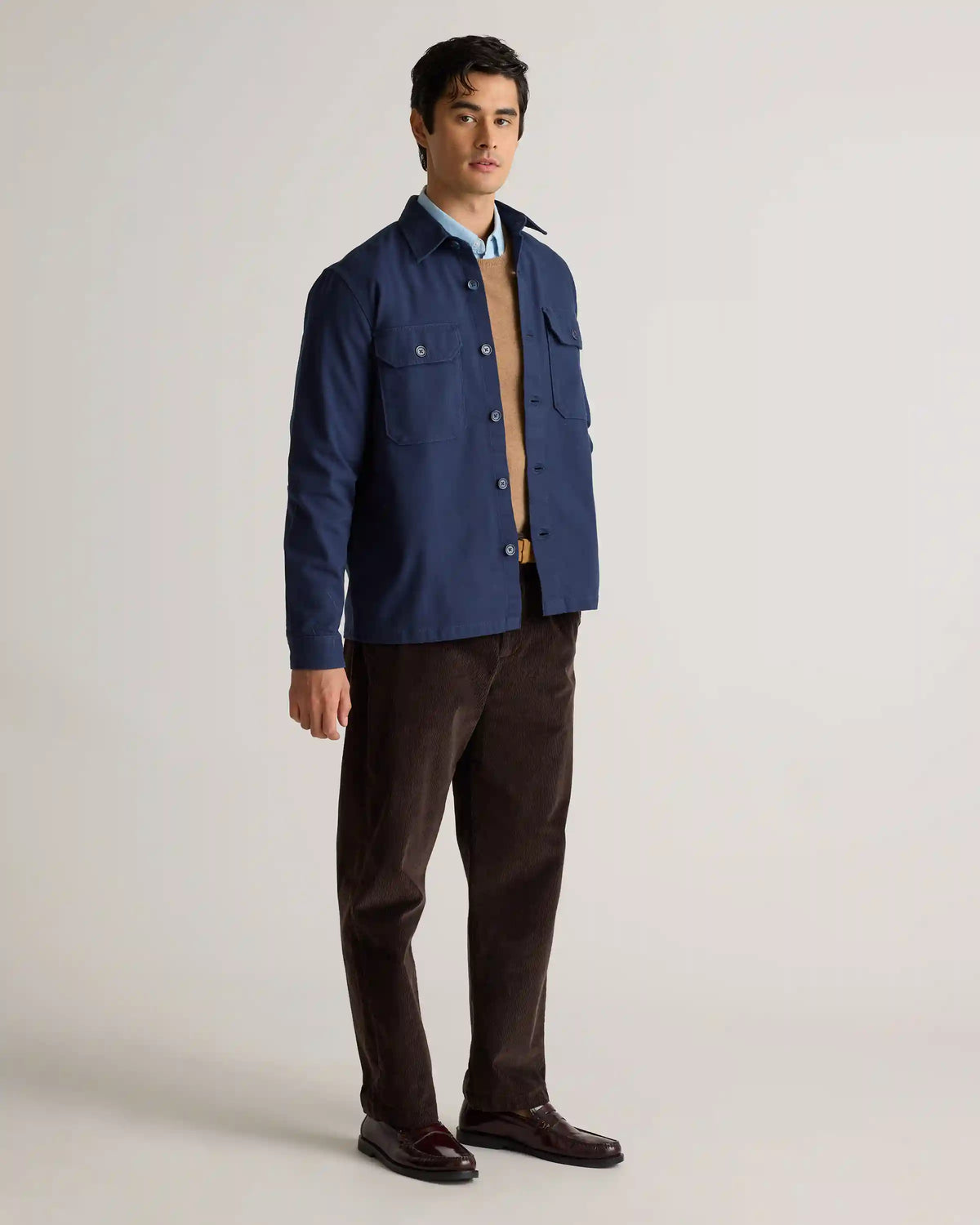 Double-Brushed Stretch Overshirt Jacket