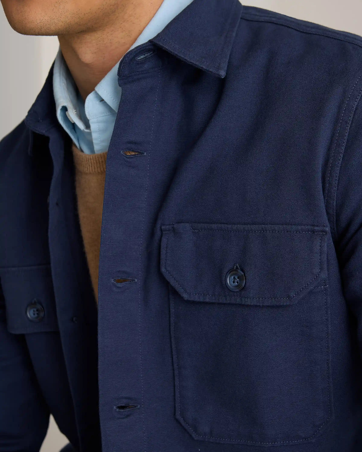 Double-Brushed Stretch Overshirt Jacket
