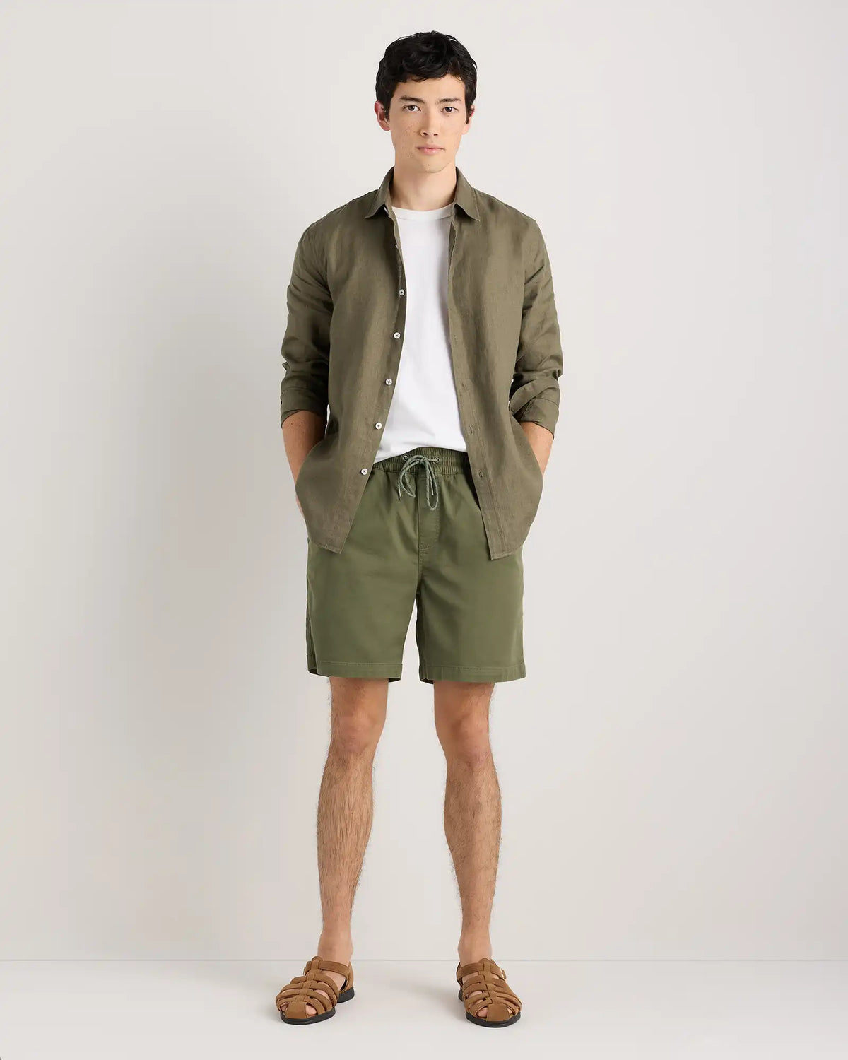 100% European Linen Relaxed Long Sleeve Shirt