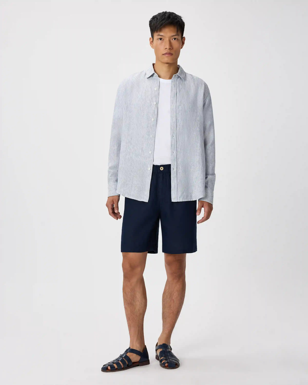 100% European Linen Relaxed Long Sleeve Shirt