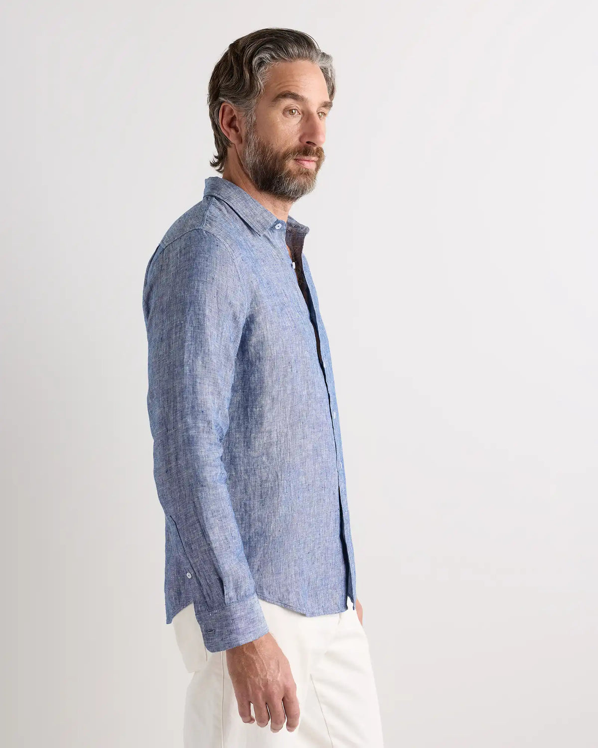 100% European Linen Relaxed Long Sleeve Shirt