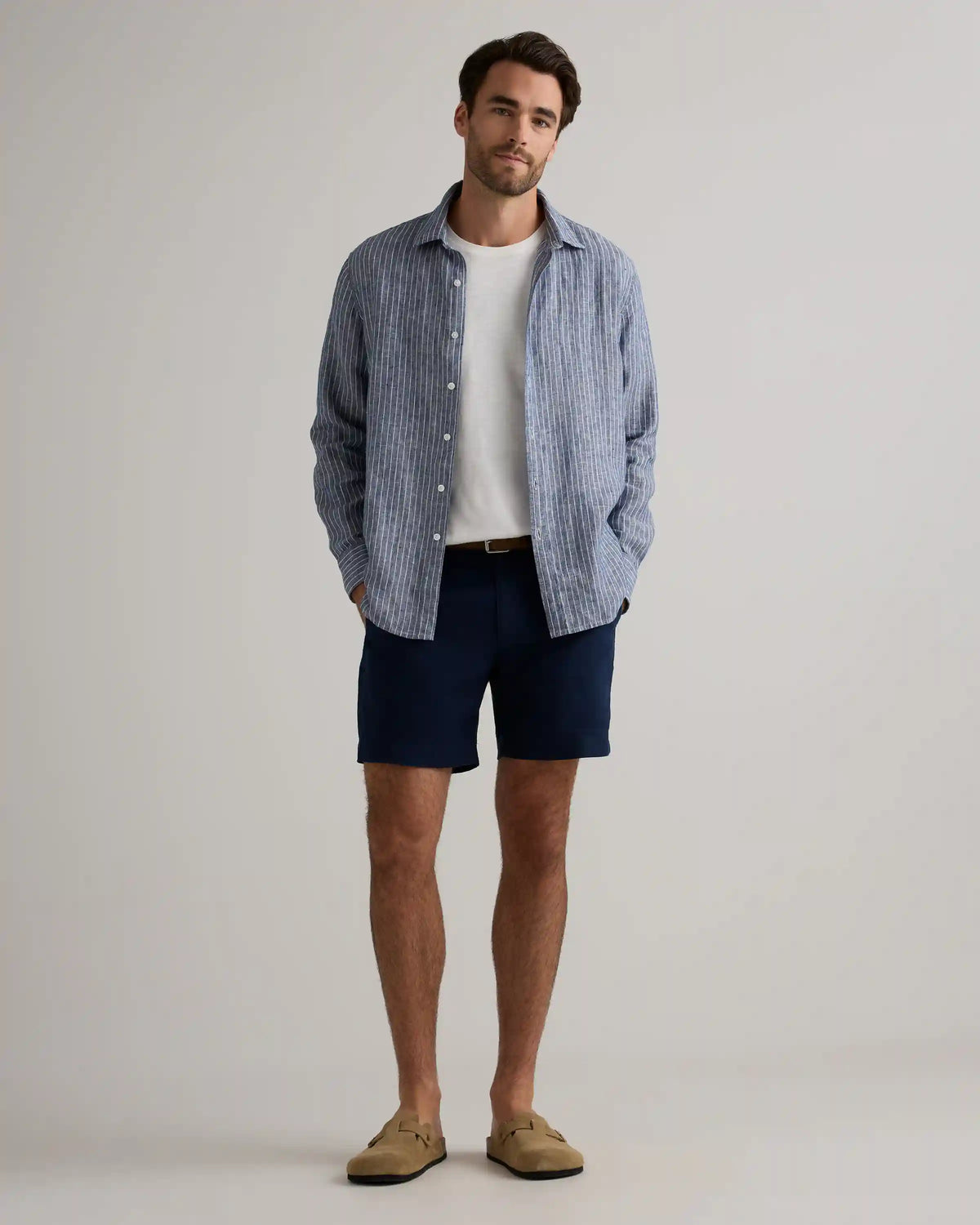 100% European Linen Relaxed Long Sleeve Shirt
