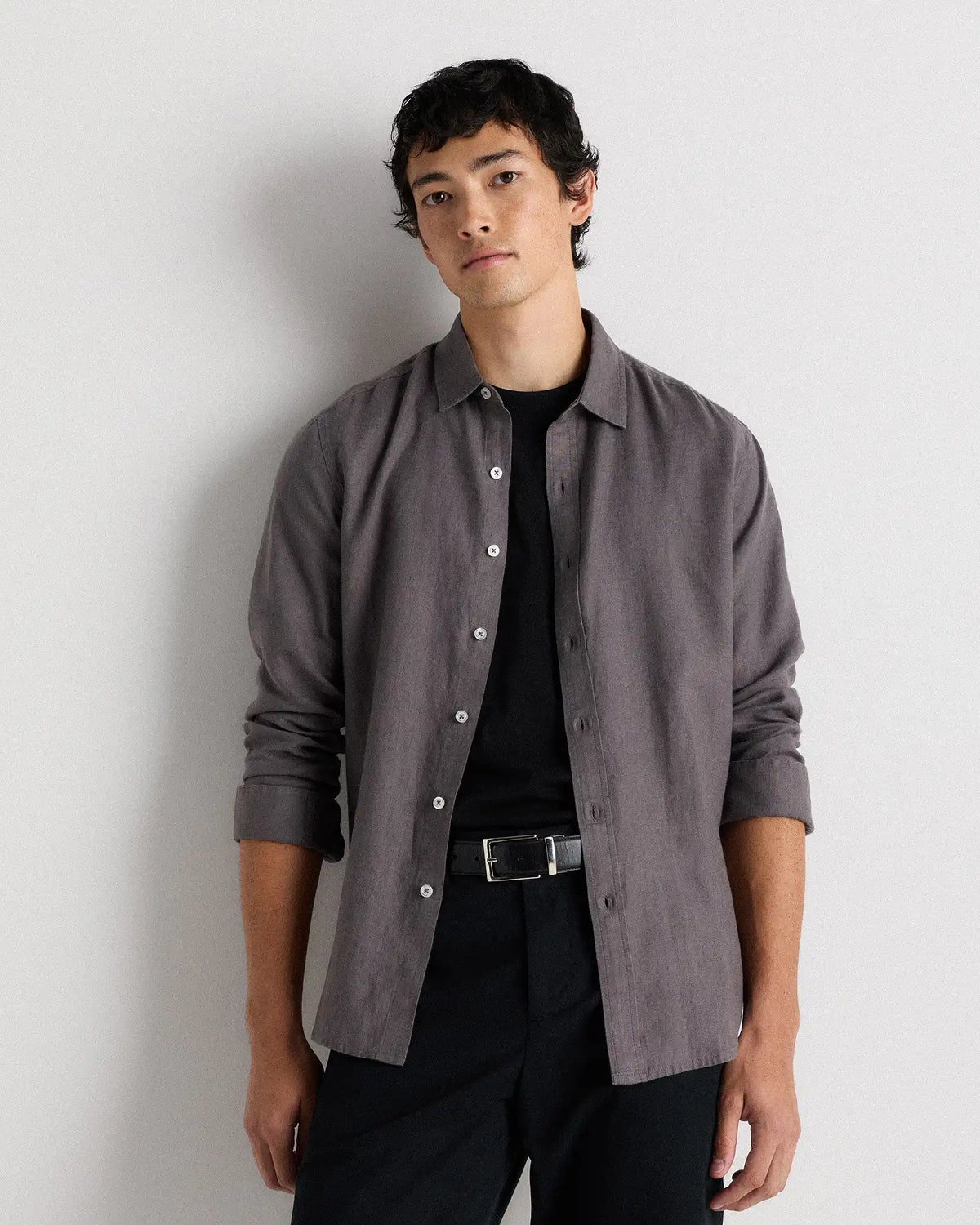 100% European Linen Relaxed Long Sleeve Shirt