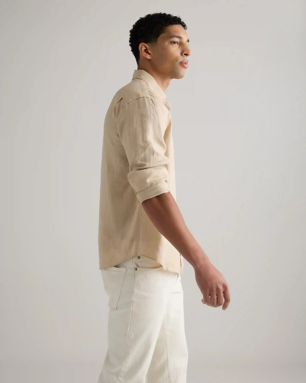 100% European Linen Relaxed Long Sleeve Shirt