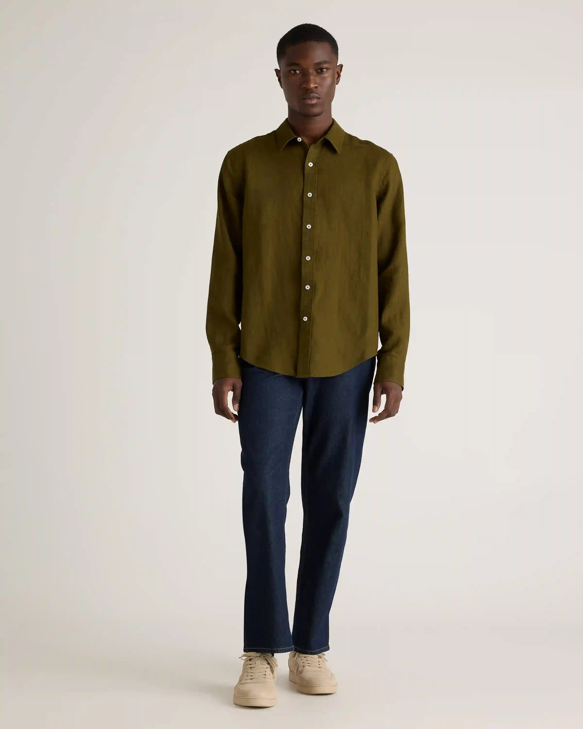 100% European Linen Relaxed Long Sleeve Shirt