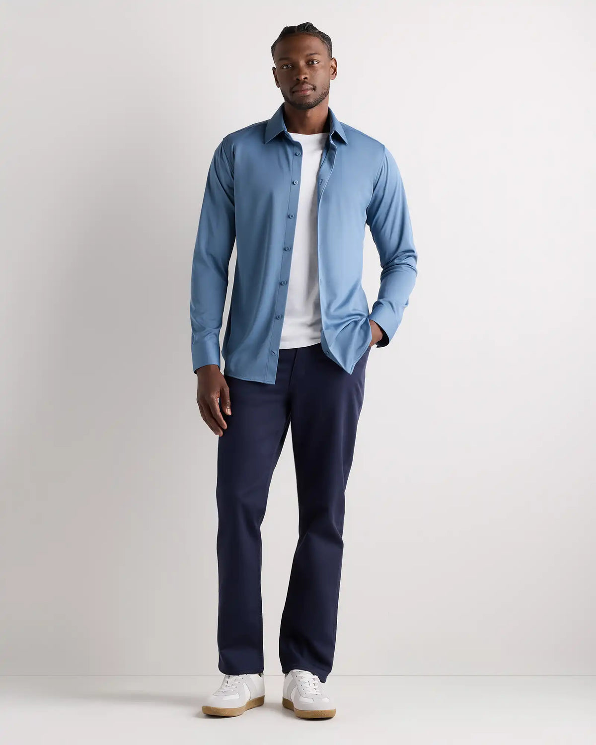 Commuter Stretch Pique Long Sleeve Button Down