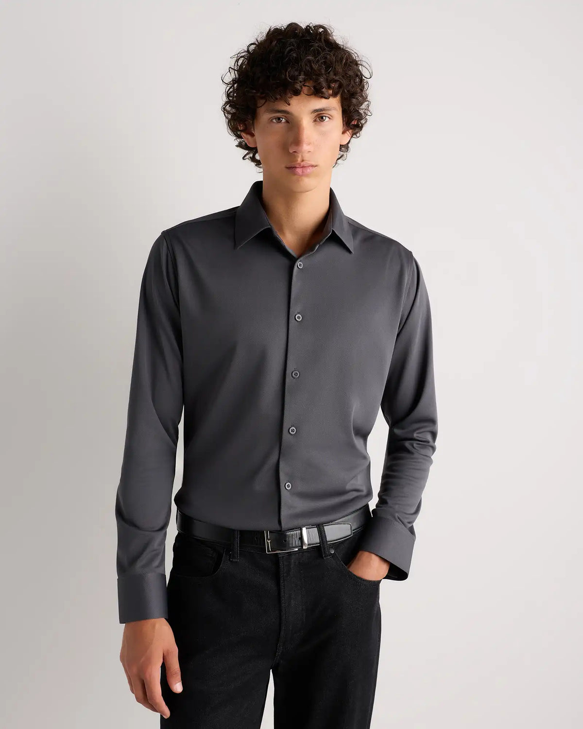 Commuter Stretch Pique Long Sleeve Button Down