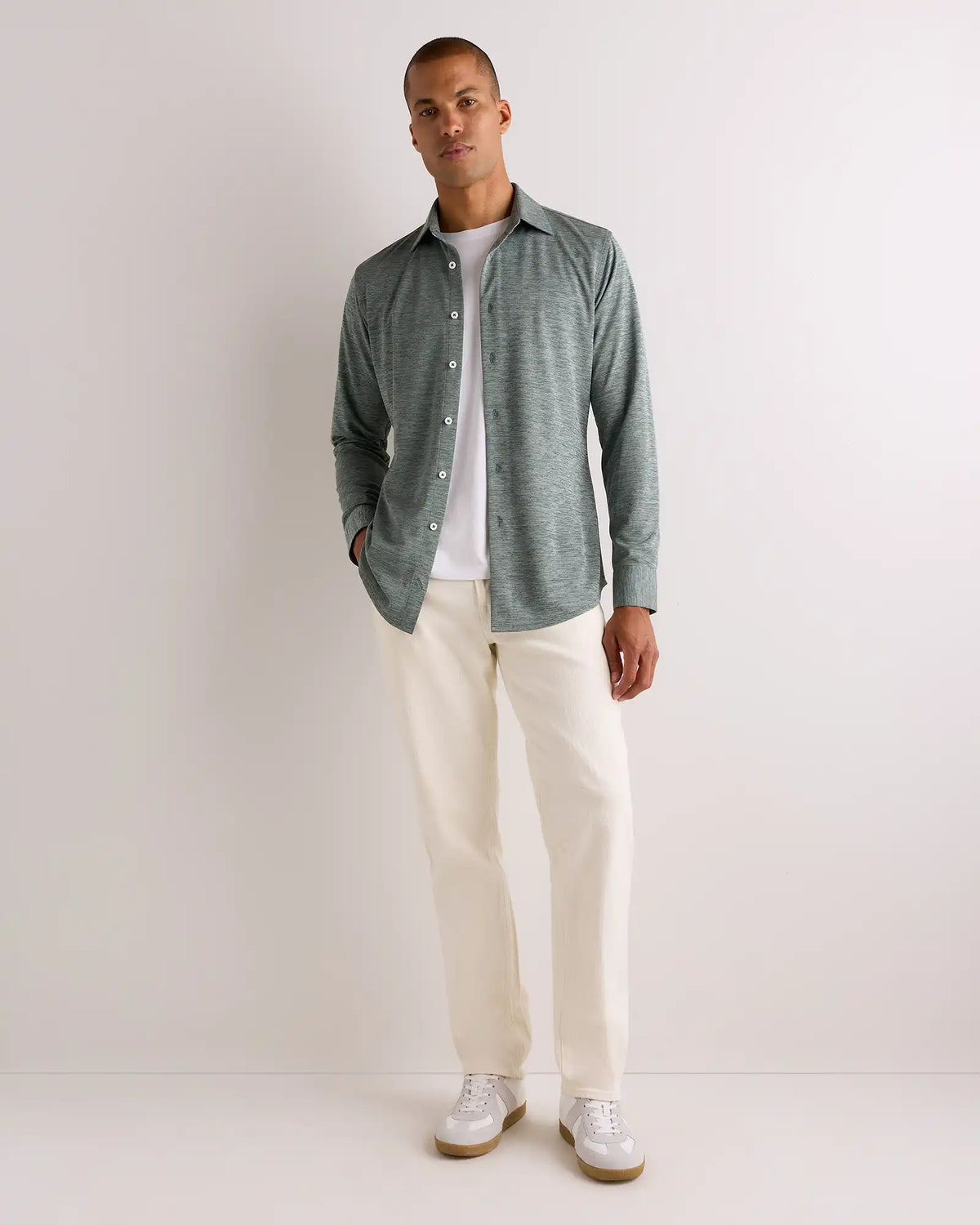 Commuter Stretch Pique Long Sleeve Button Down
