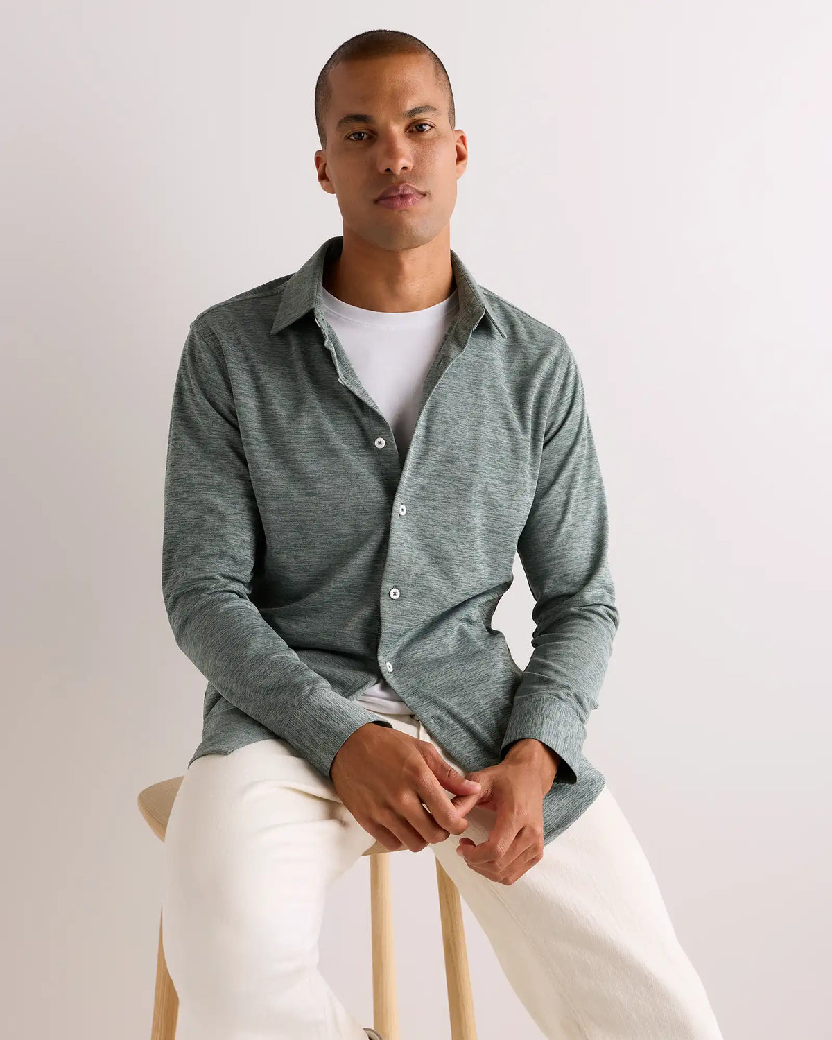 Commuter Stretch Pique Long Sleeve Button Down