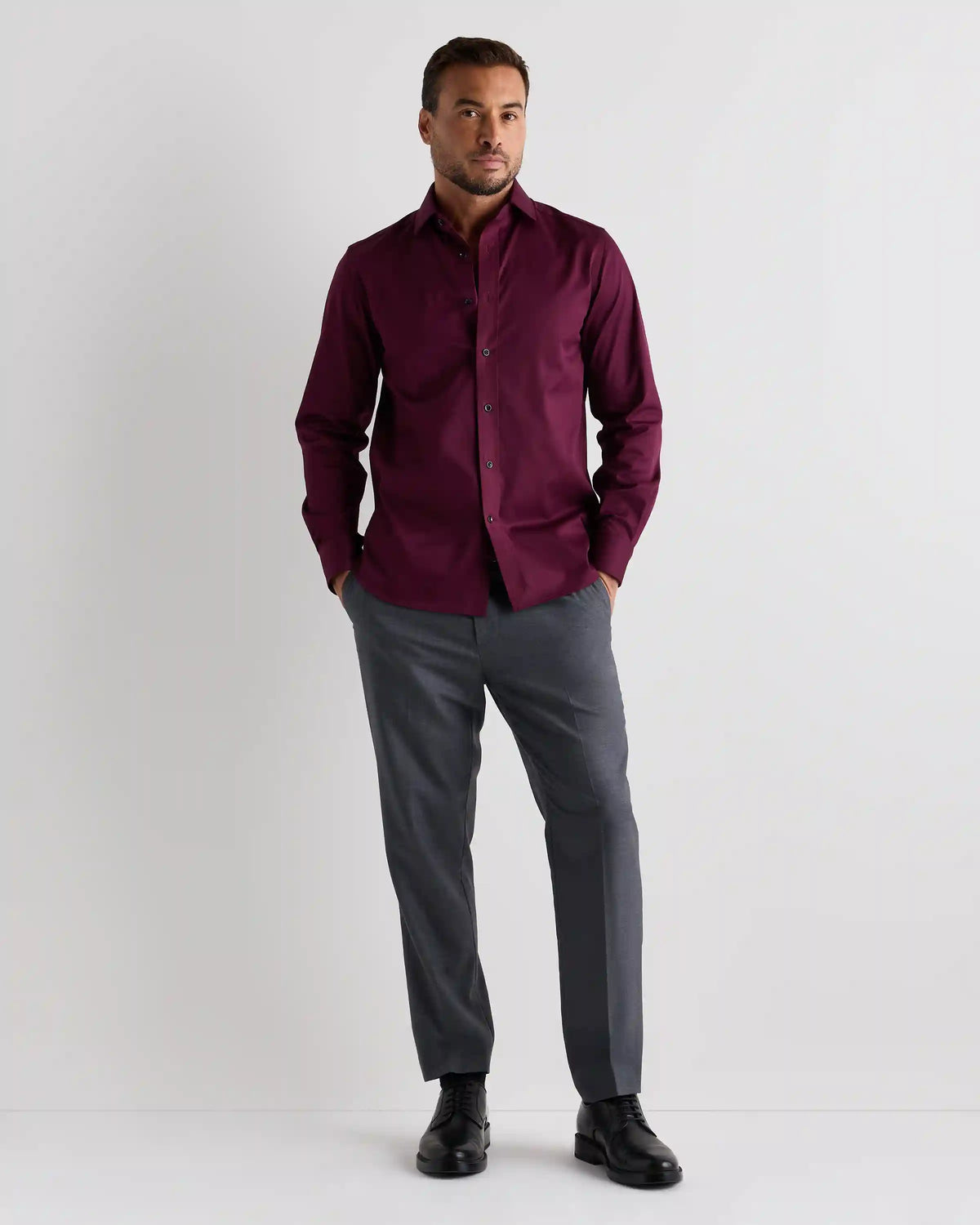 Organic Cotton Stretch Twill Dress Shirt