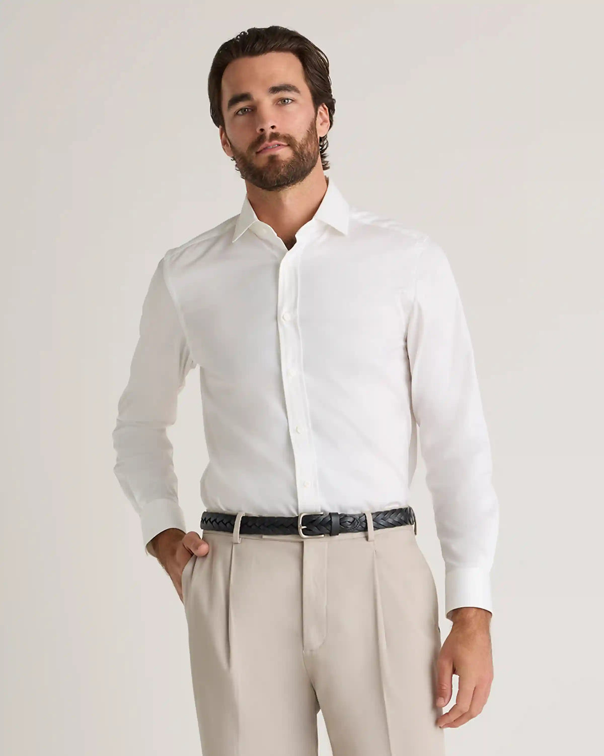Organic Cotton Stretch Twill Dress Shirt