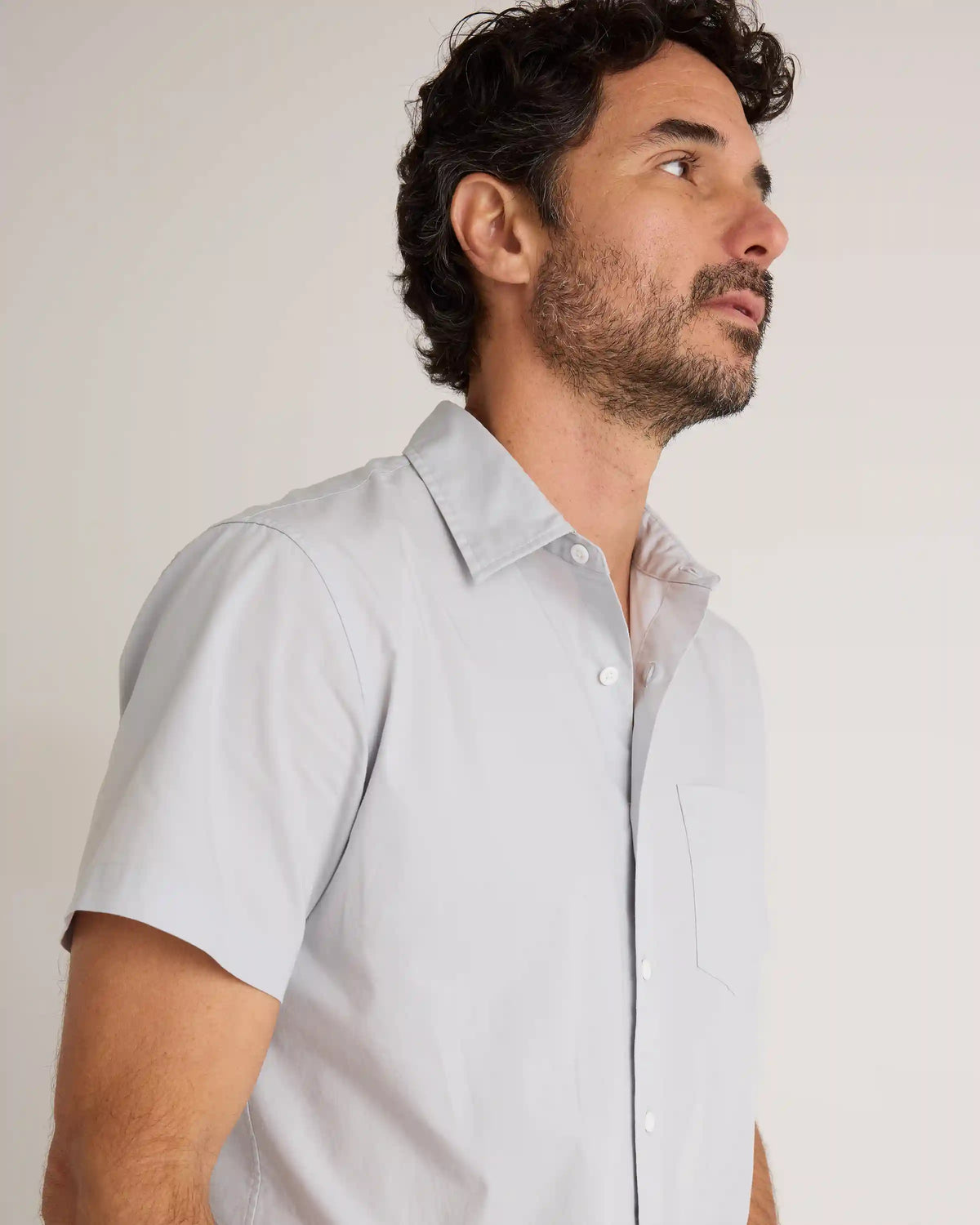Organic Cotton Stretch Poplin Short Sleeve Shirt