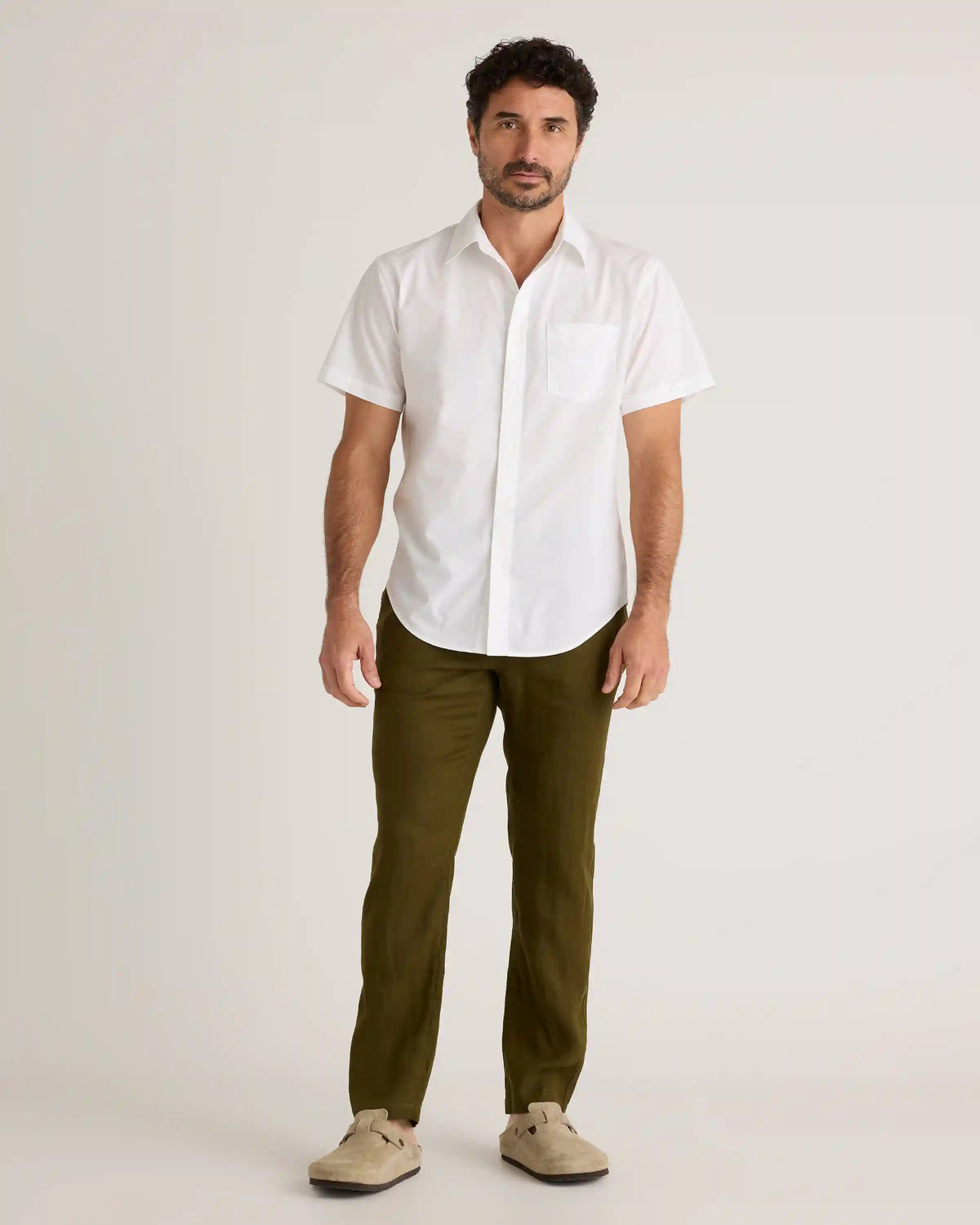Organic Cotton Stretch Poplin Short Sleeve Shirt