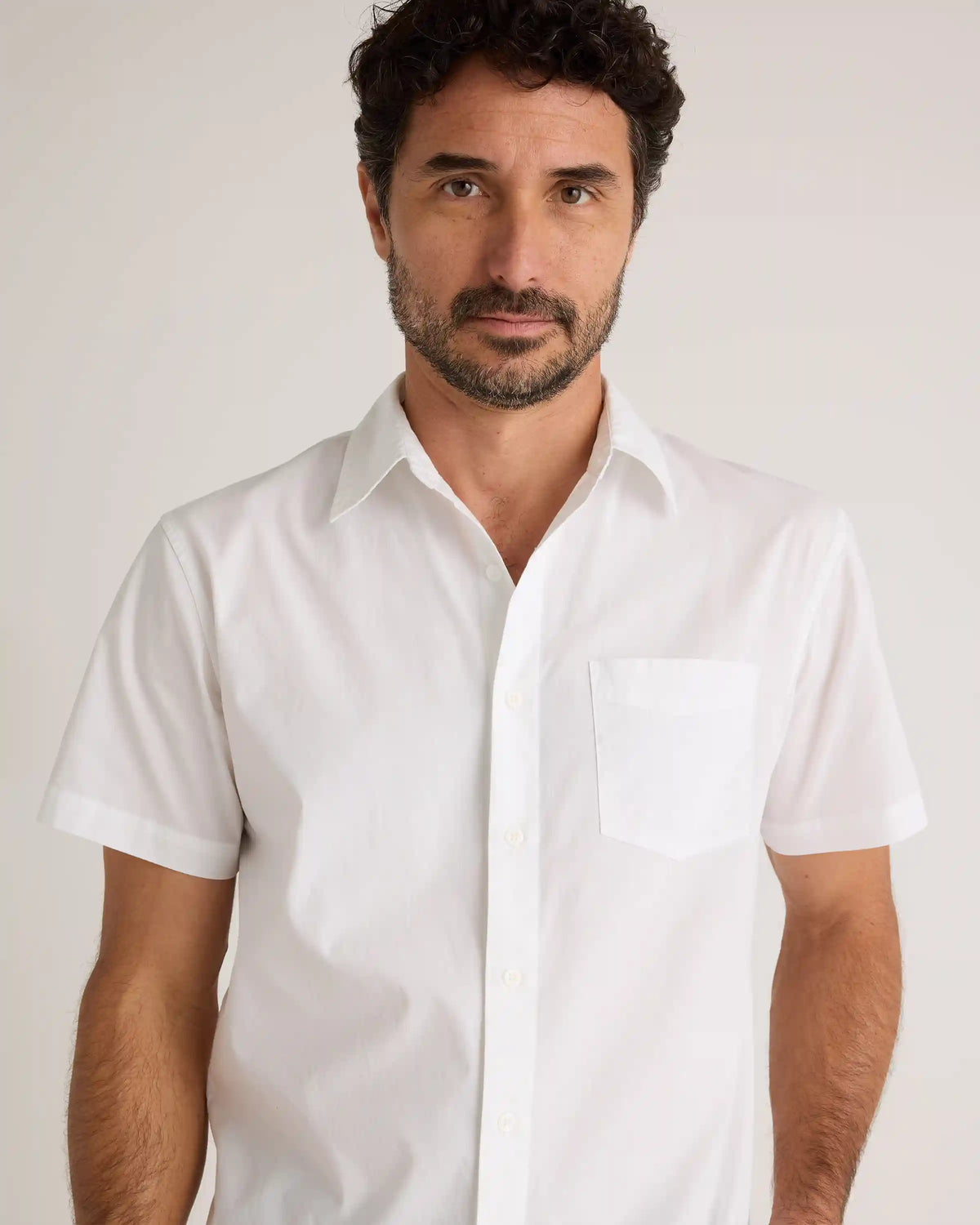 Organic Cotton Stretch Poplin Short Sleeve Shirt