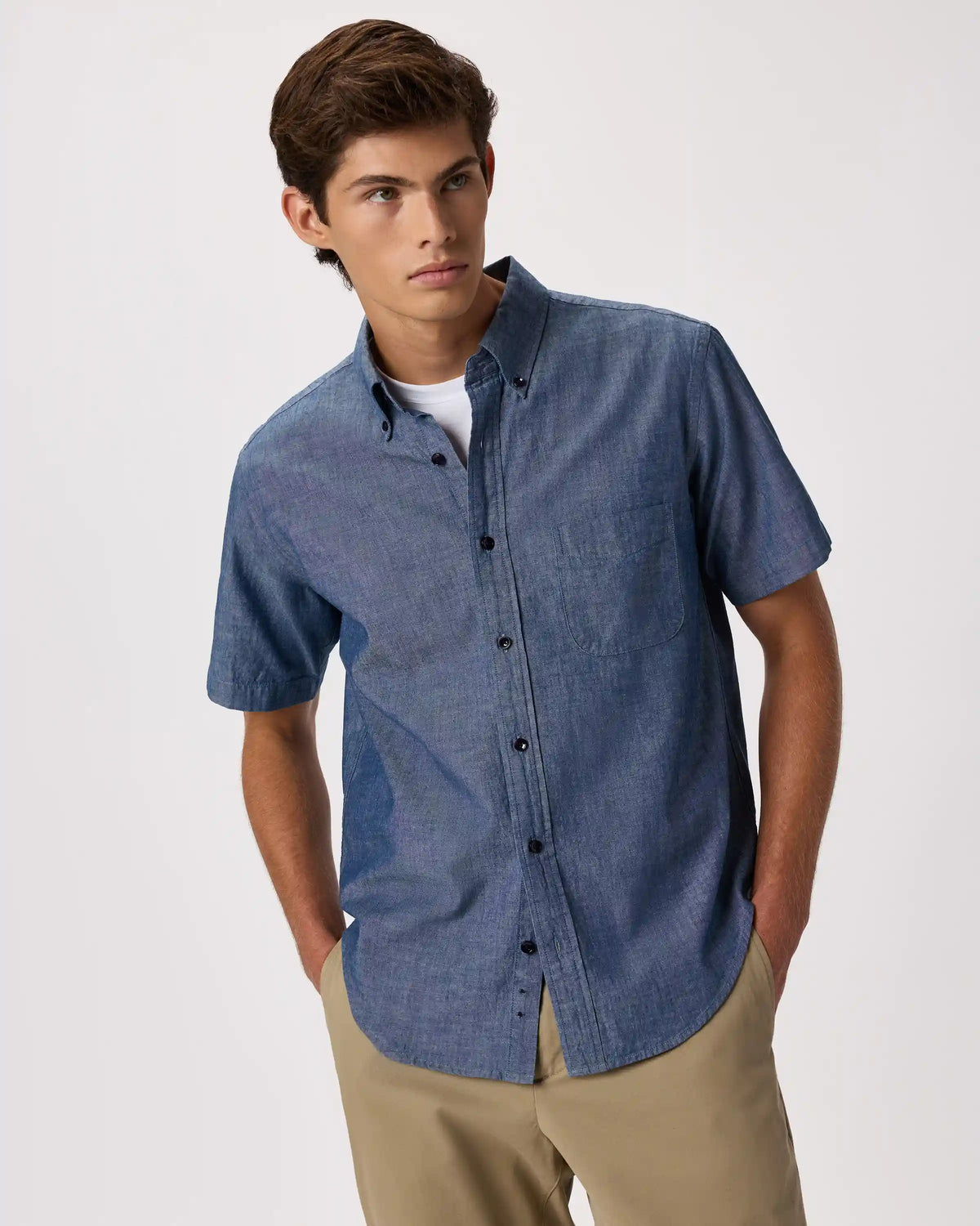 100% Organic Chambray Short Sleeve Shirt