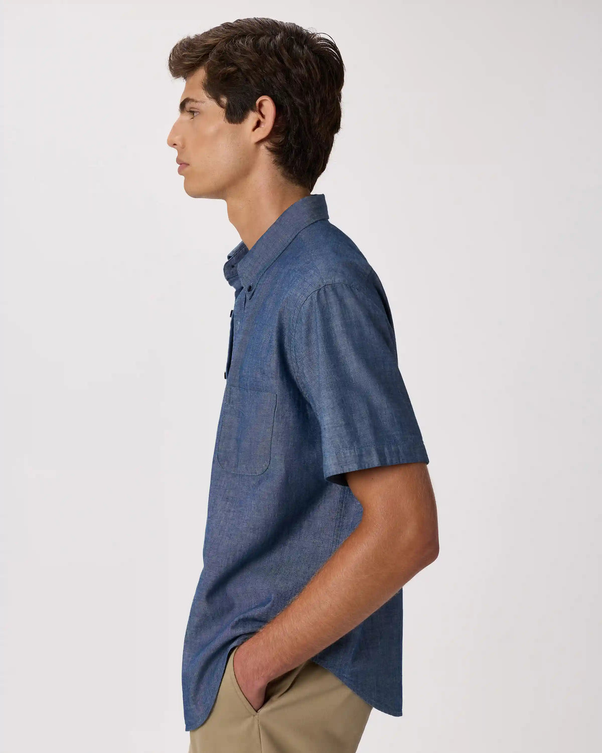 100% Organic Chambray Short Sleeve Shirt