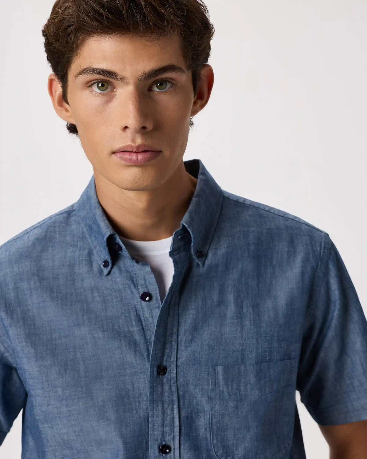 100% Organic Chambray Short Sleeve Shirt