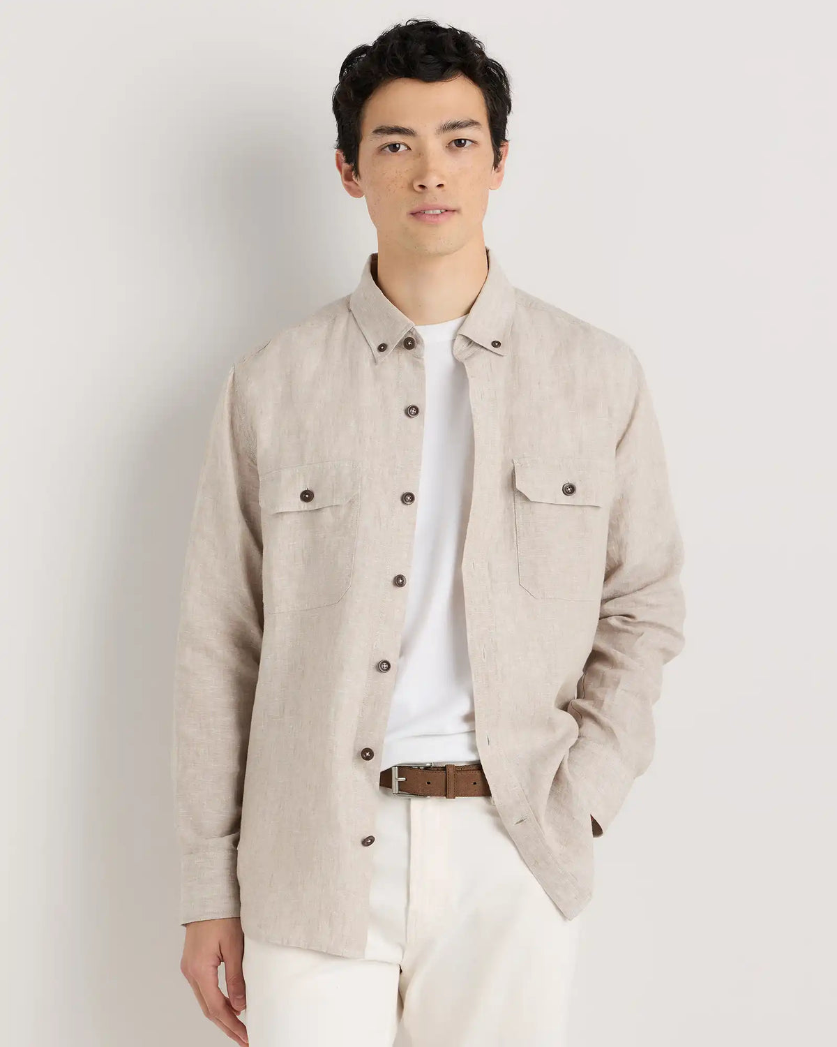100% European Linen Utility Shirt