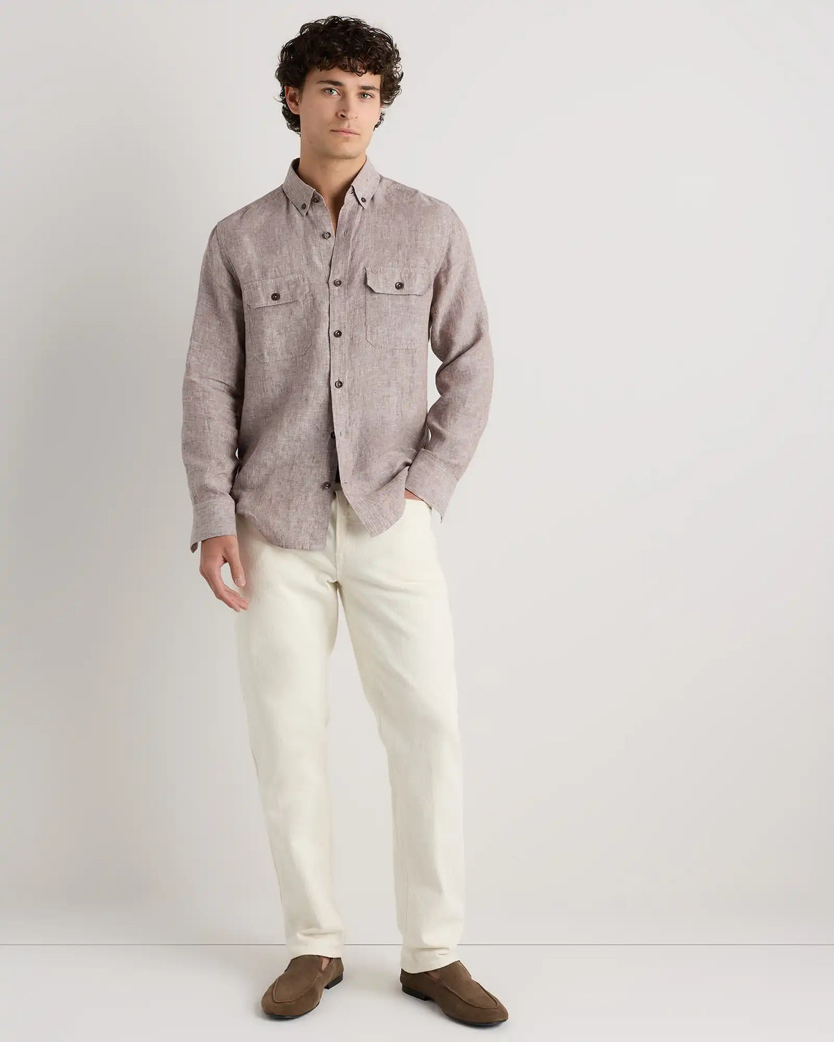 100% European Linen Utility Shirt