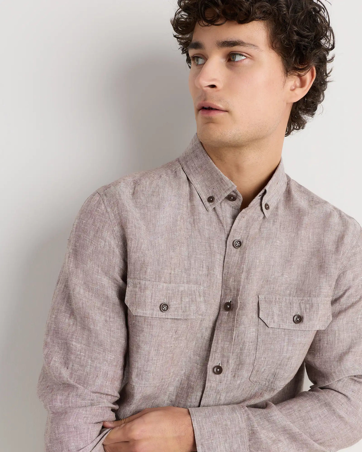 100% European Linen Utility Shirt