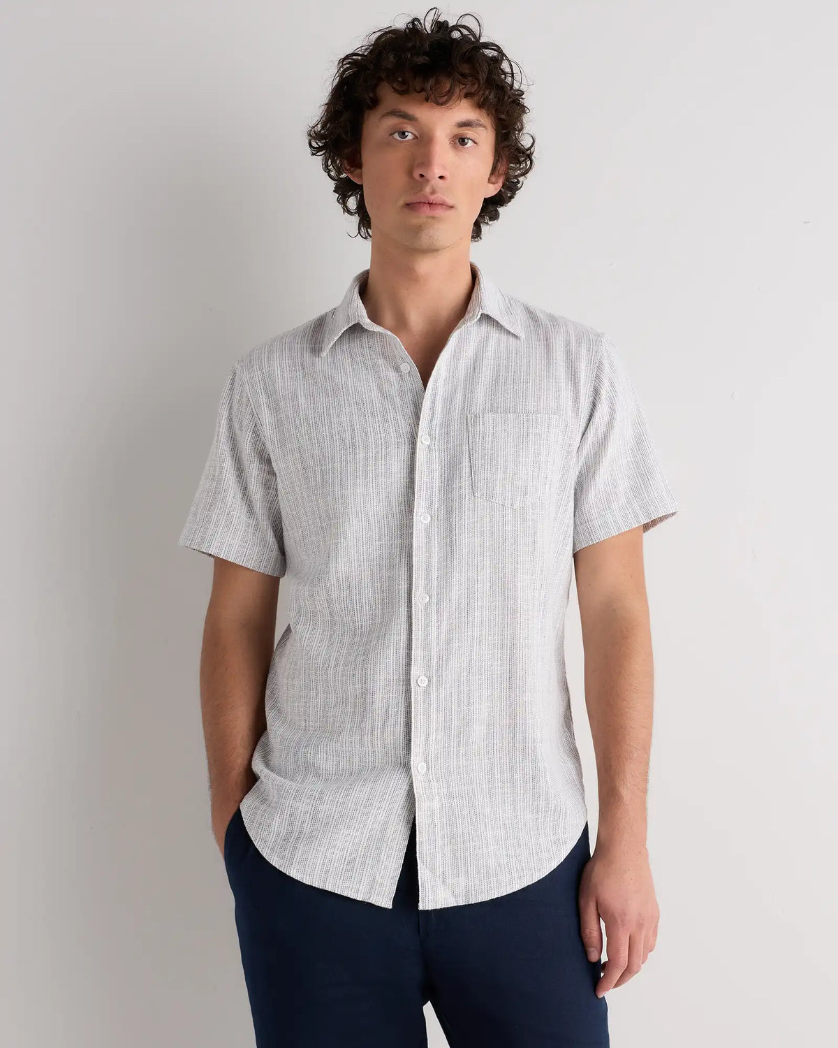 Organic Cotton Stretch Selvage Short Sleeve Shirt