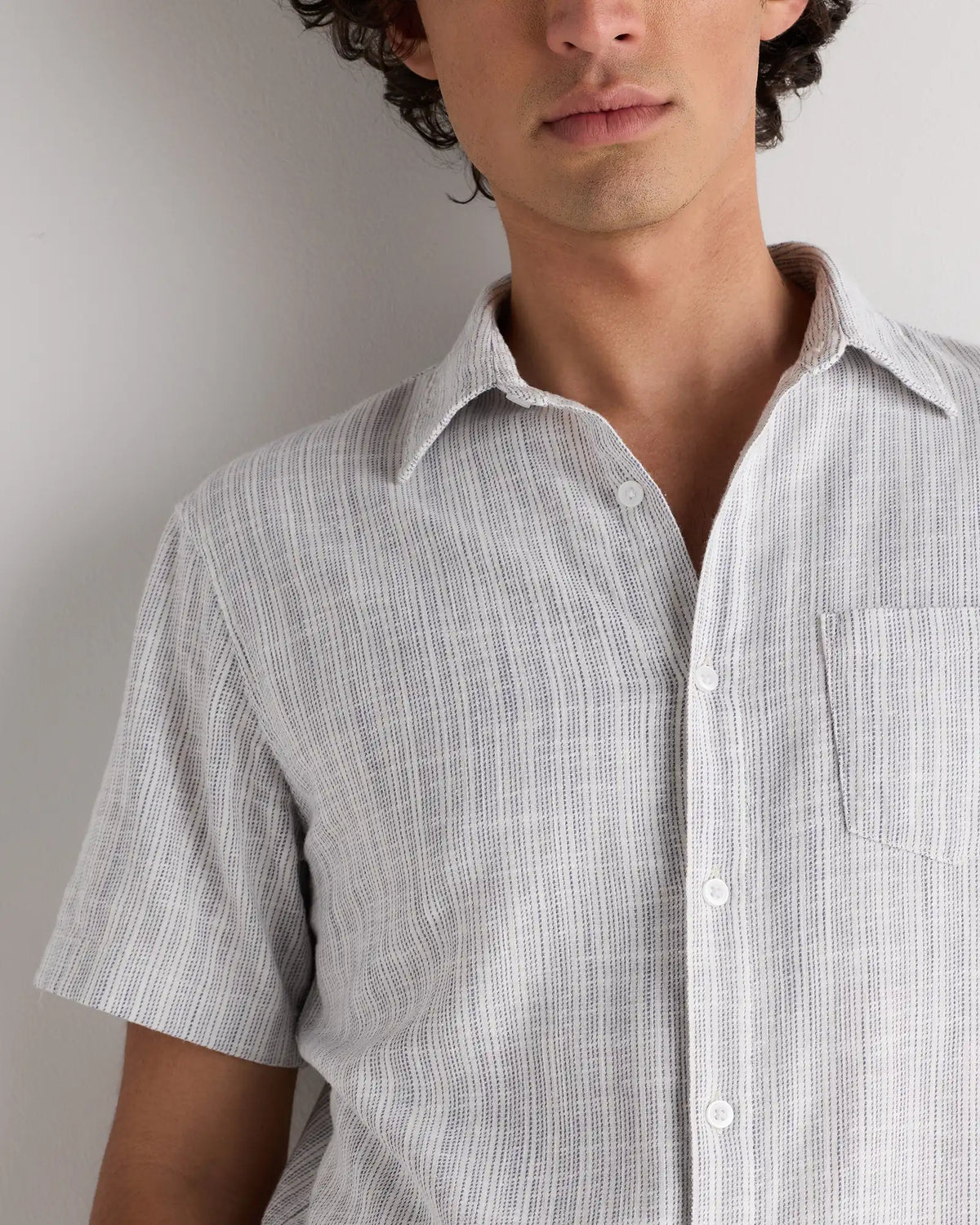 Organic Cotton Stretch Selvage Short Sleeve Shirt