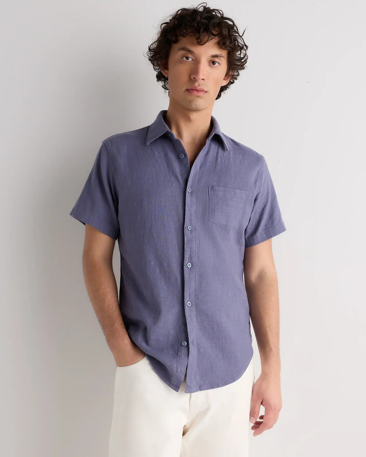 Organic Cotton Stretch Selvage Short Sleeve Shirt