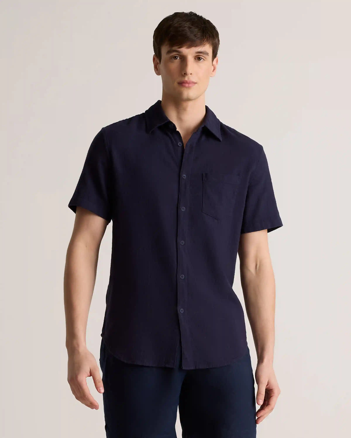 Organic Cotton Stretch Selvage Short Sleeve Shirt