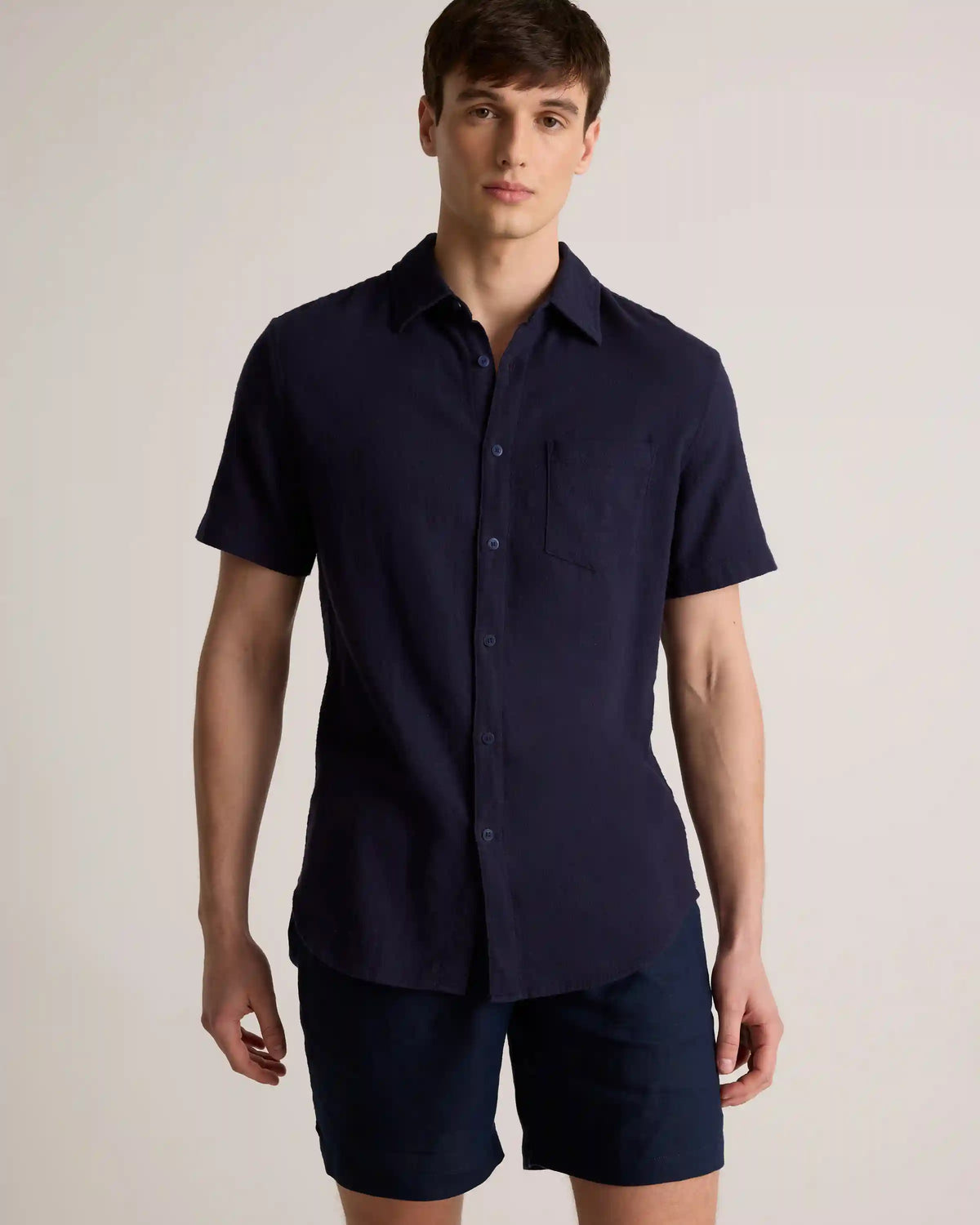 Organic Cotton Stretch Selvage Short Sleeve Shirt