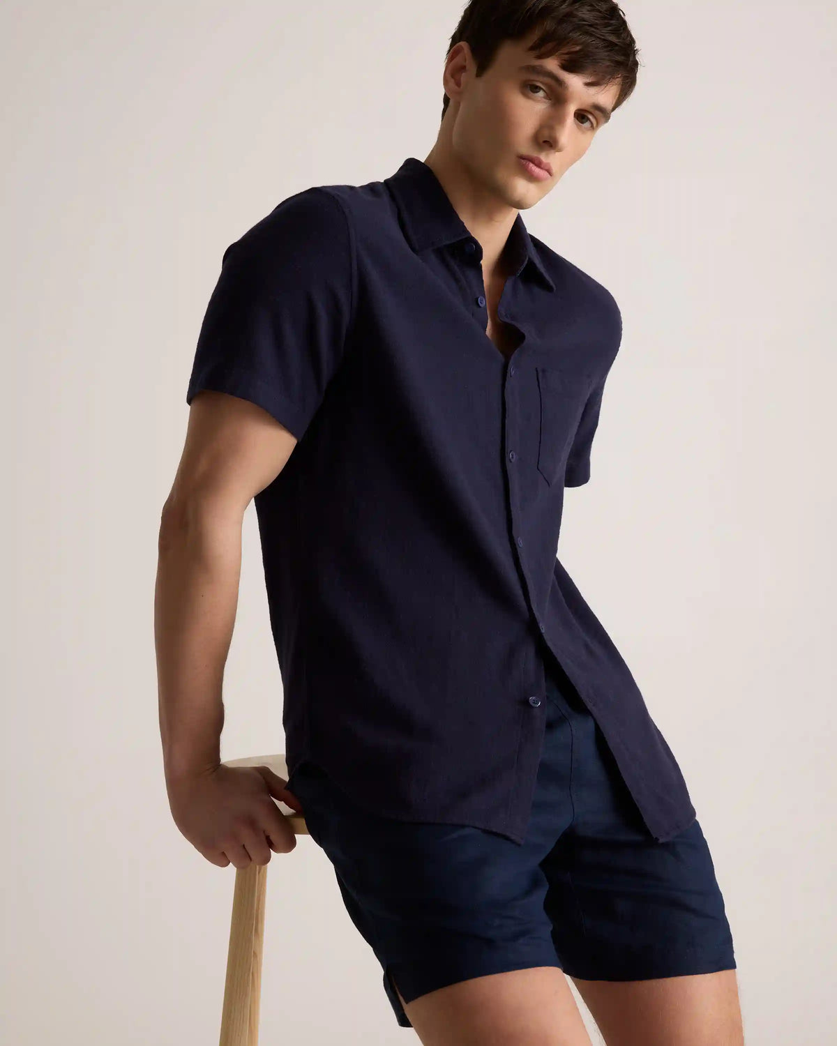 Organic Cotton Stretch Selvage Short Sleeve Shirt