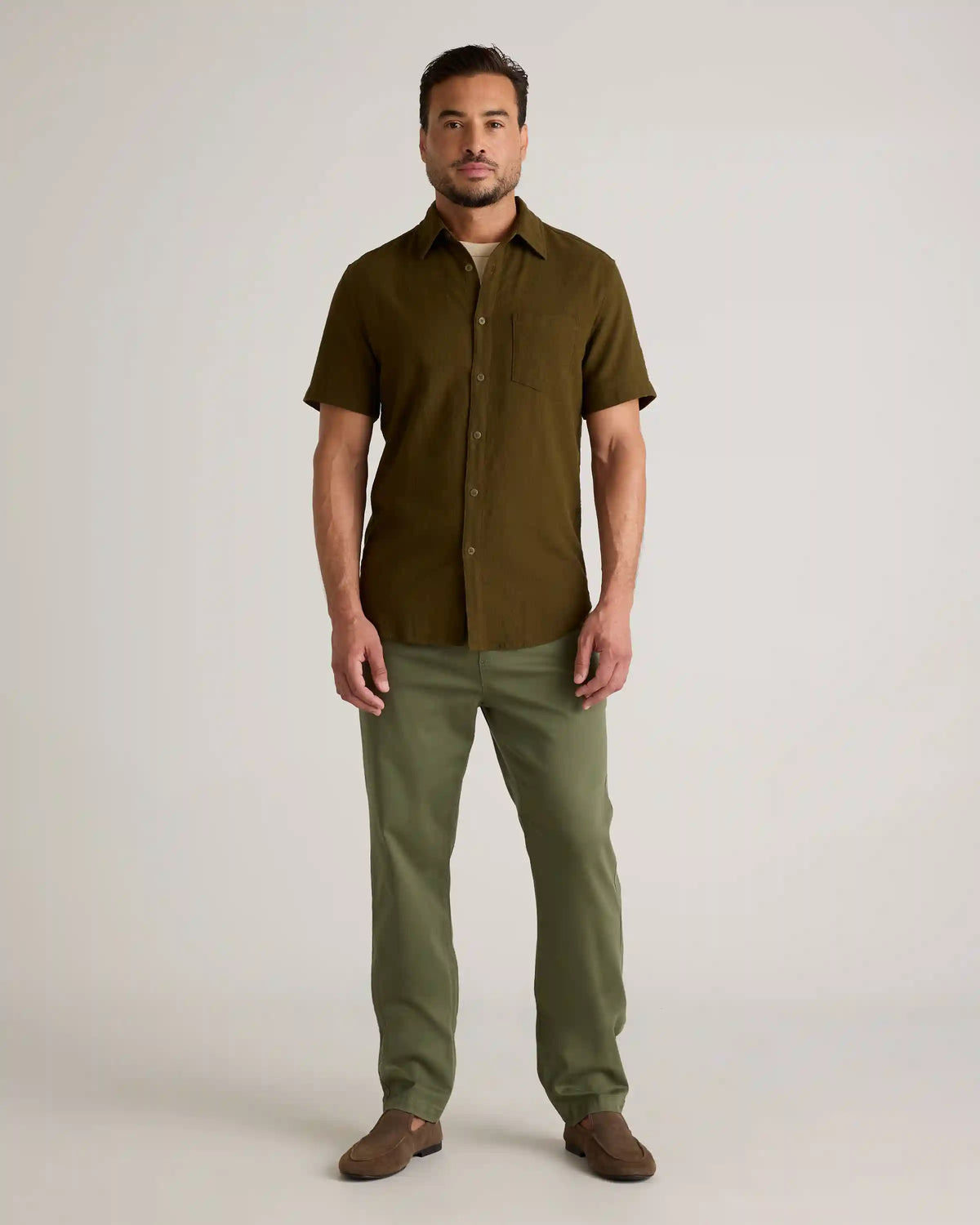 Organic Cotton Stretch Selvage Short Sleeve Shirt