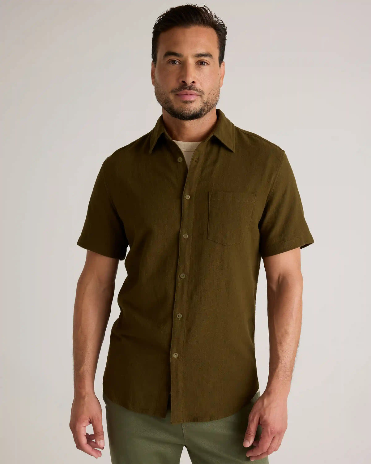 Organic Cotton Stretch Selvage Short Sleeve Shirt