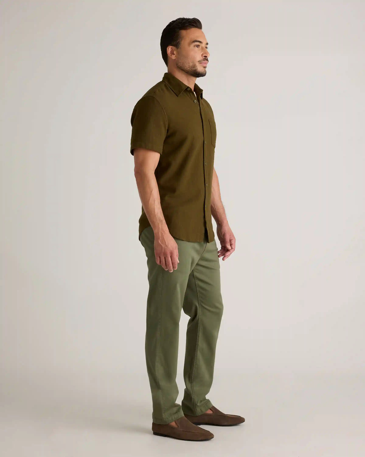 Organic Cotton Stretch Selvage Short Sleeve Shirt