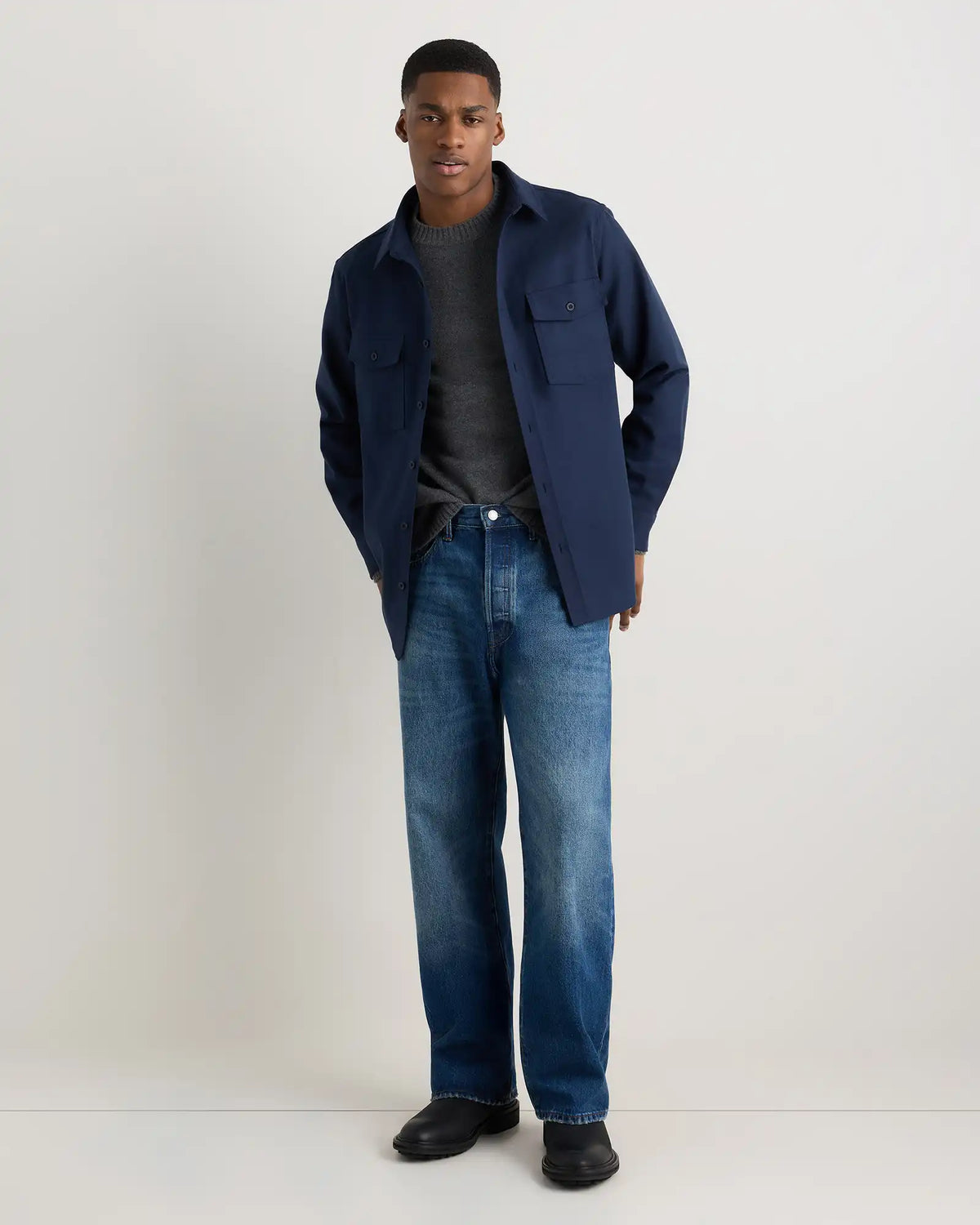 Brushed Cotton Wool Utility Overshirt